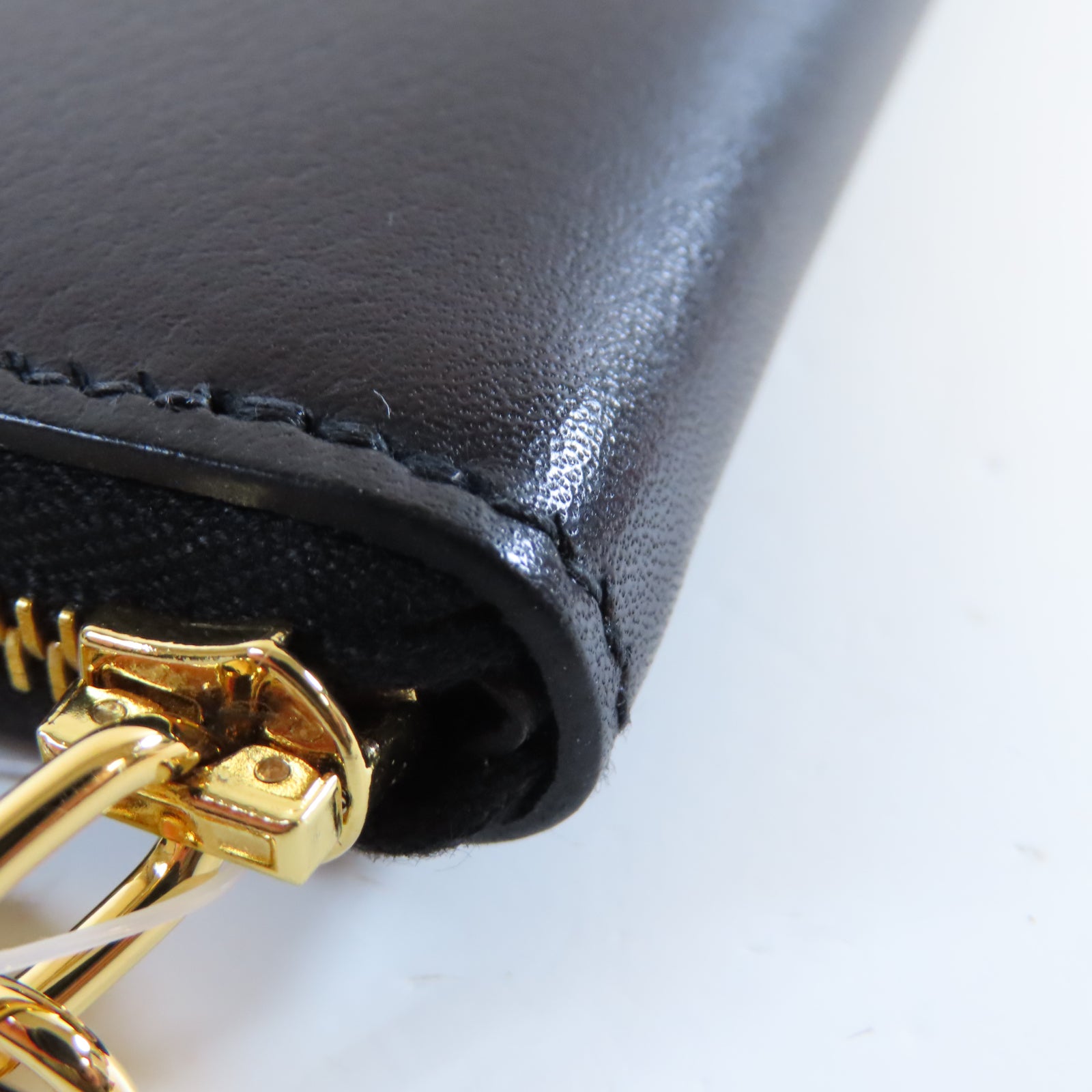 HERMES 牛皮皮革Coin Purse金扣零錢包Noir黑色