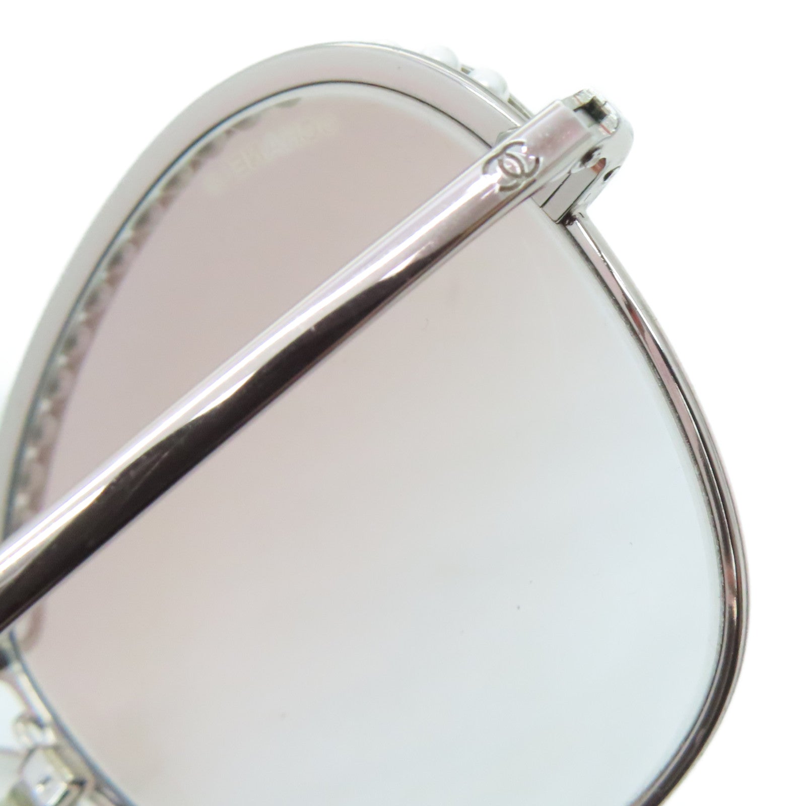 CHANEL PVC/Metal Sunglasses Light Pink