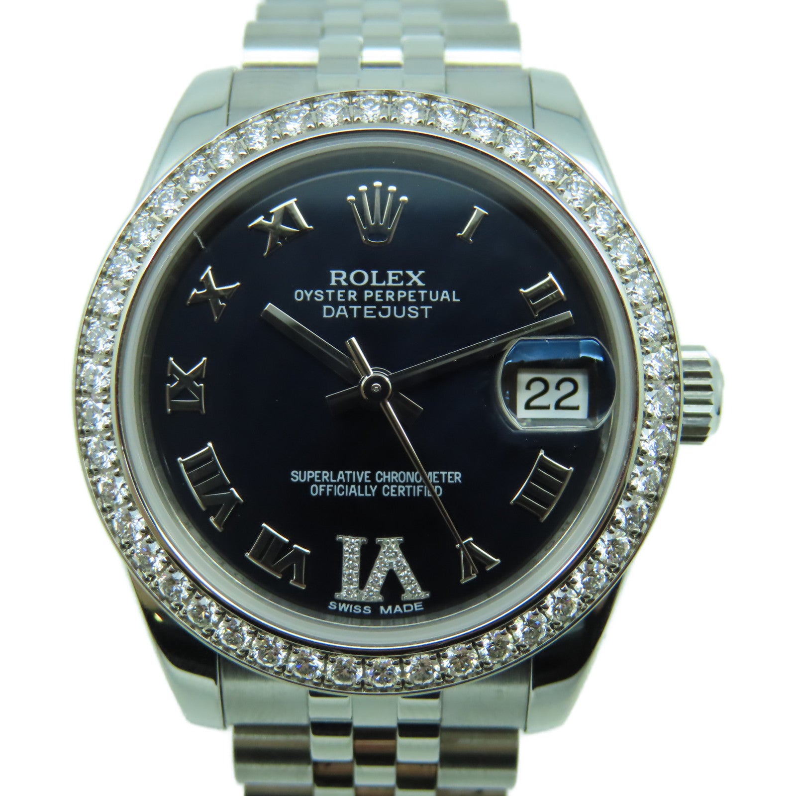 ROLEX 18K白金Datejust 31mm不鏽鋼手錶自動機芯黑色