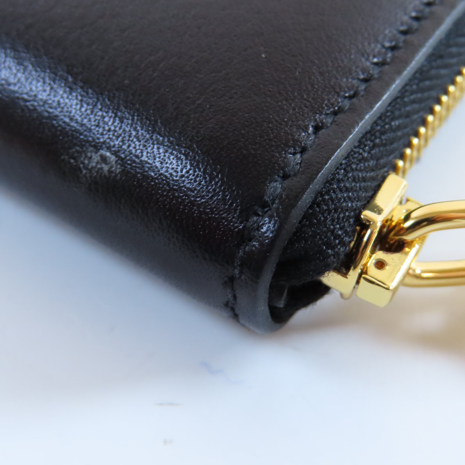 HERMES 牛皮皮革Coin Purse金扣零錢包Noir黑色