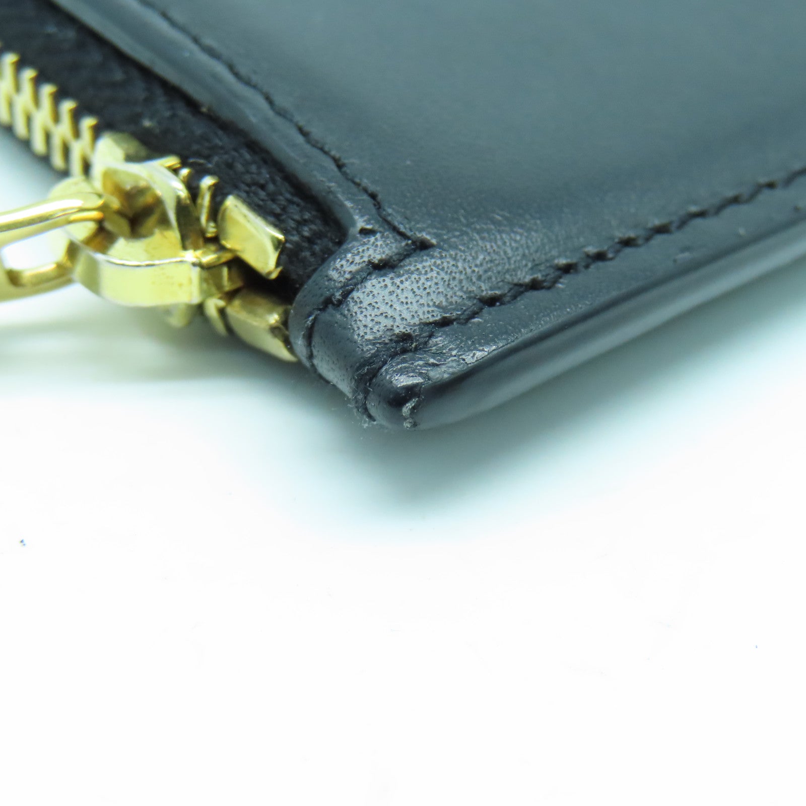 SAINT LAURENT 牛皮皮革Card Case金扣卡片套黑色