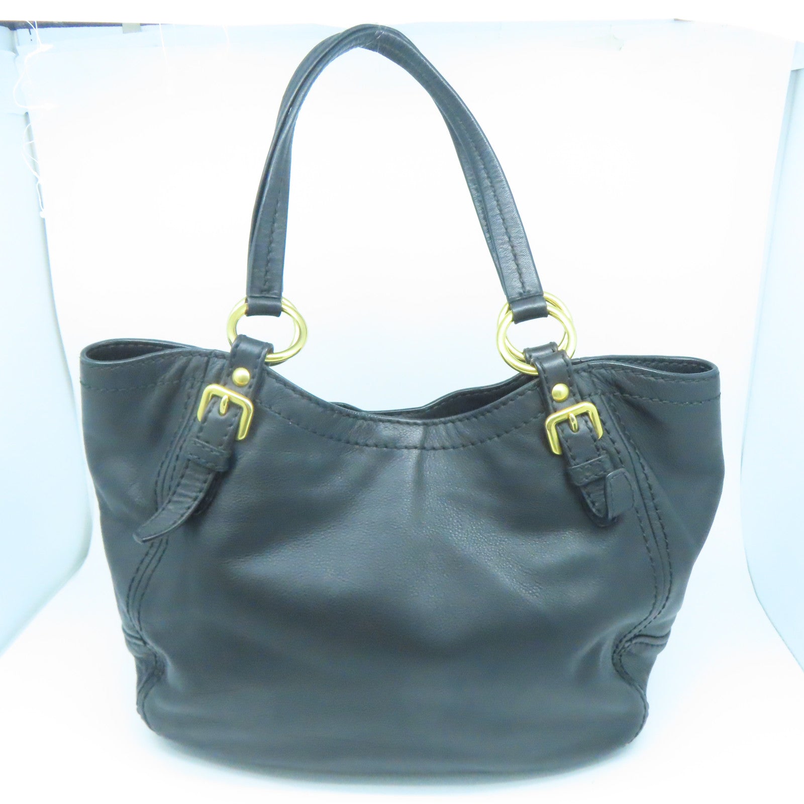 PRADA 牛皮皮革Shoulder Bag金扣肩背袋黑色