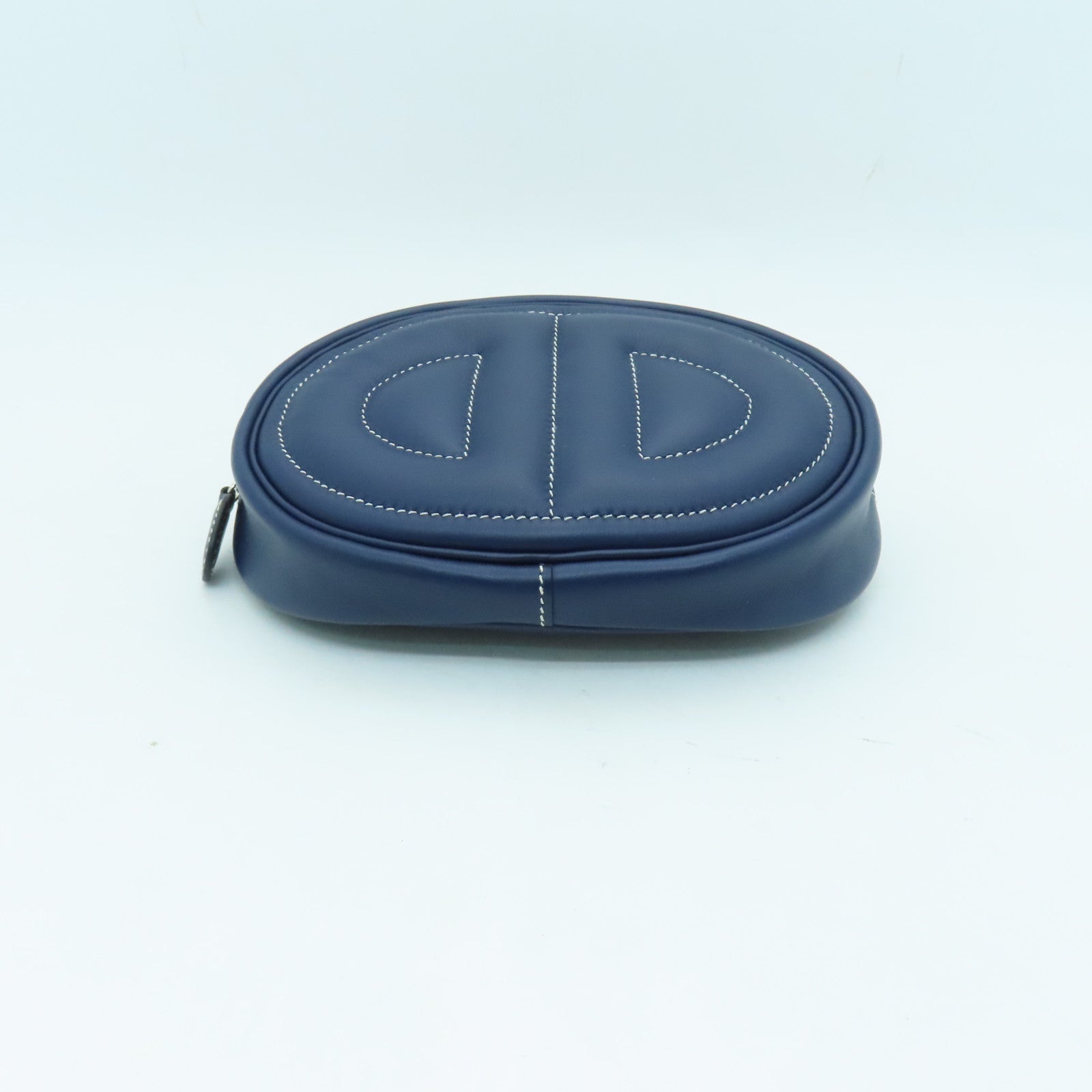 HERMES Swift Leather In The Loop Belt Bag Silver Buckle Shoulder Bag Dark Blue