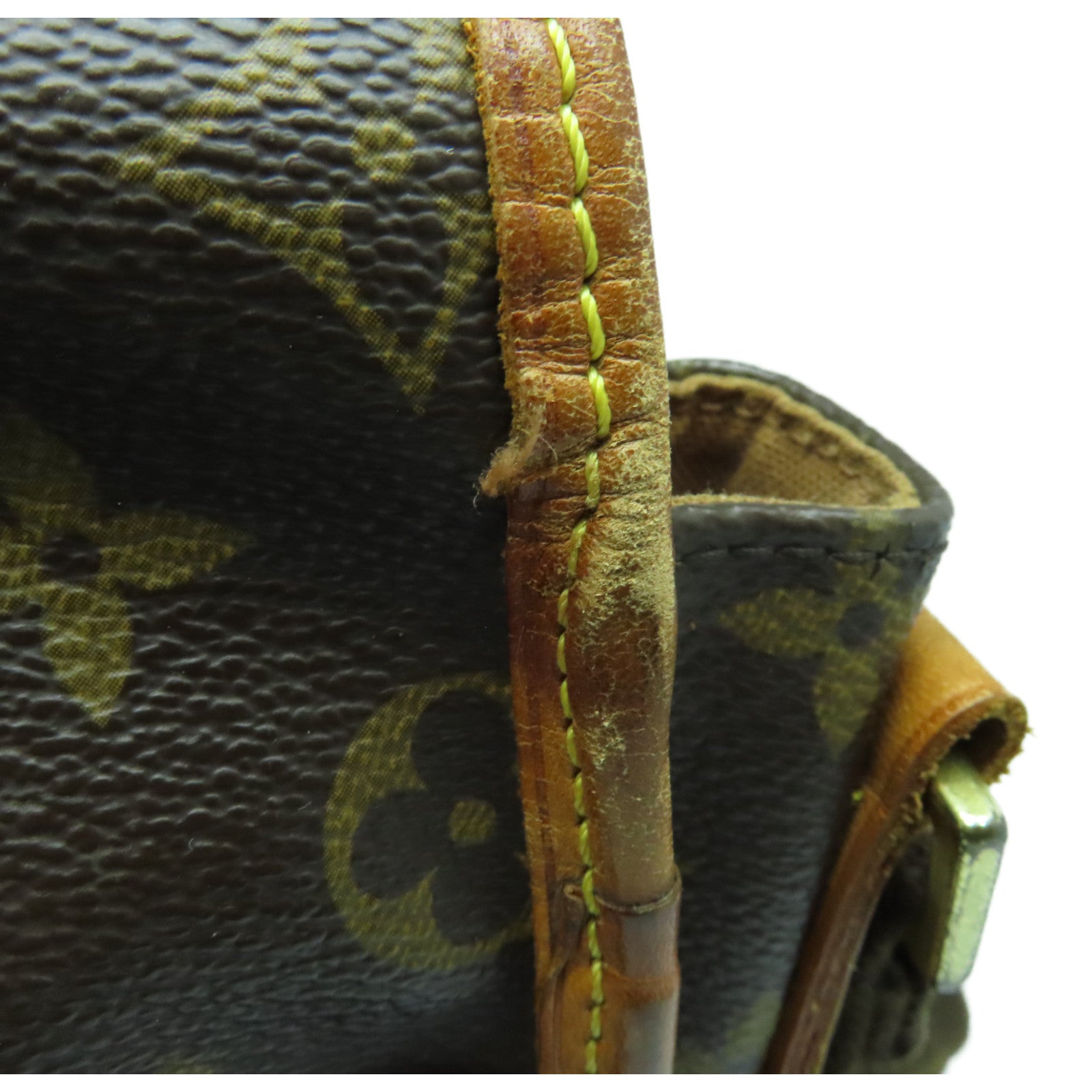 LOUIS VUITTON Monogram Bosphore GM Gold Buckle Shoulder Bag Brown
