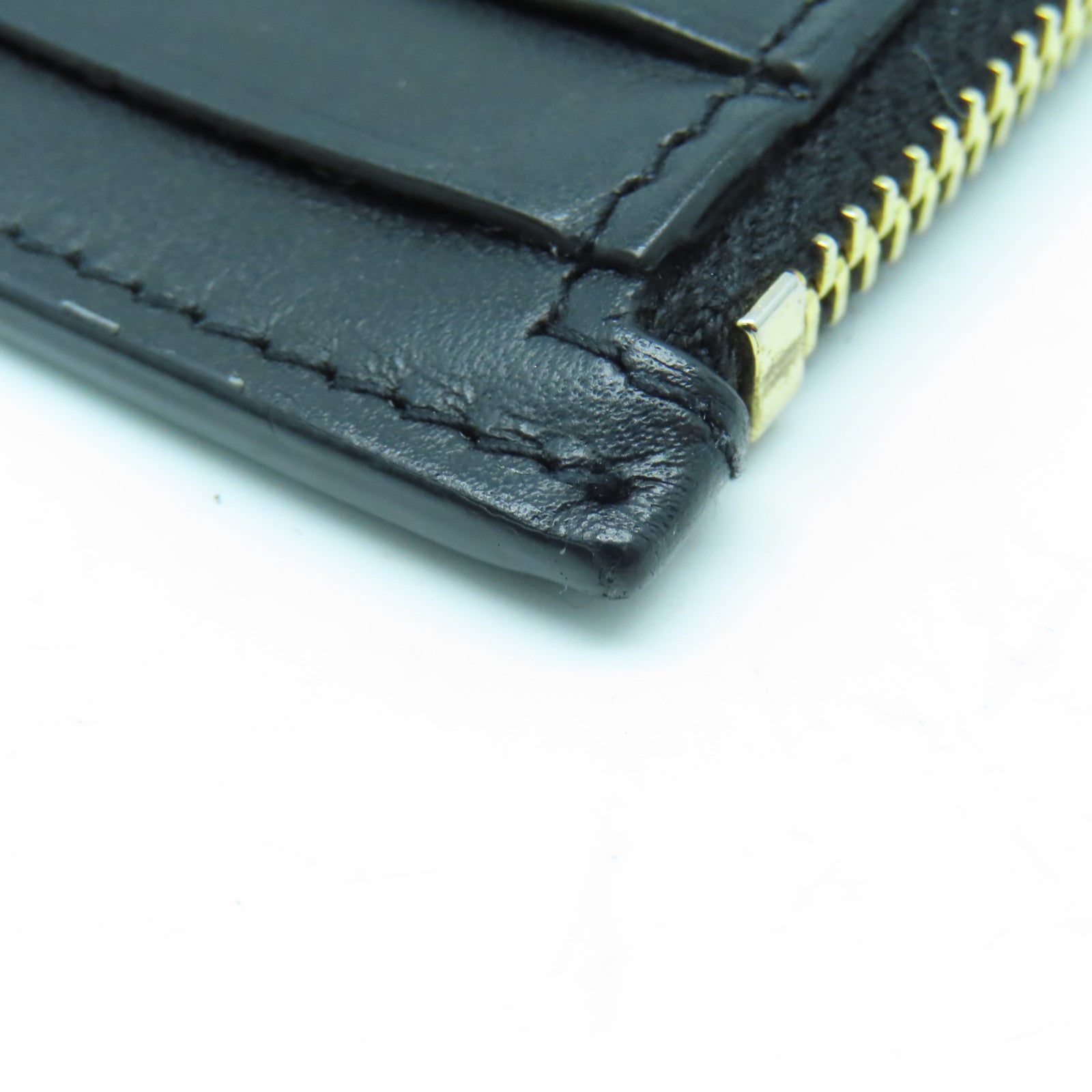 SAINT LAURENT 牛皮皮革Card Case金扣卡片套黑色