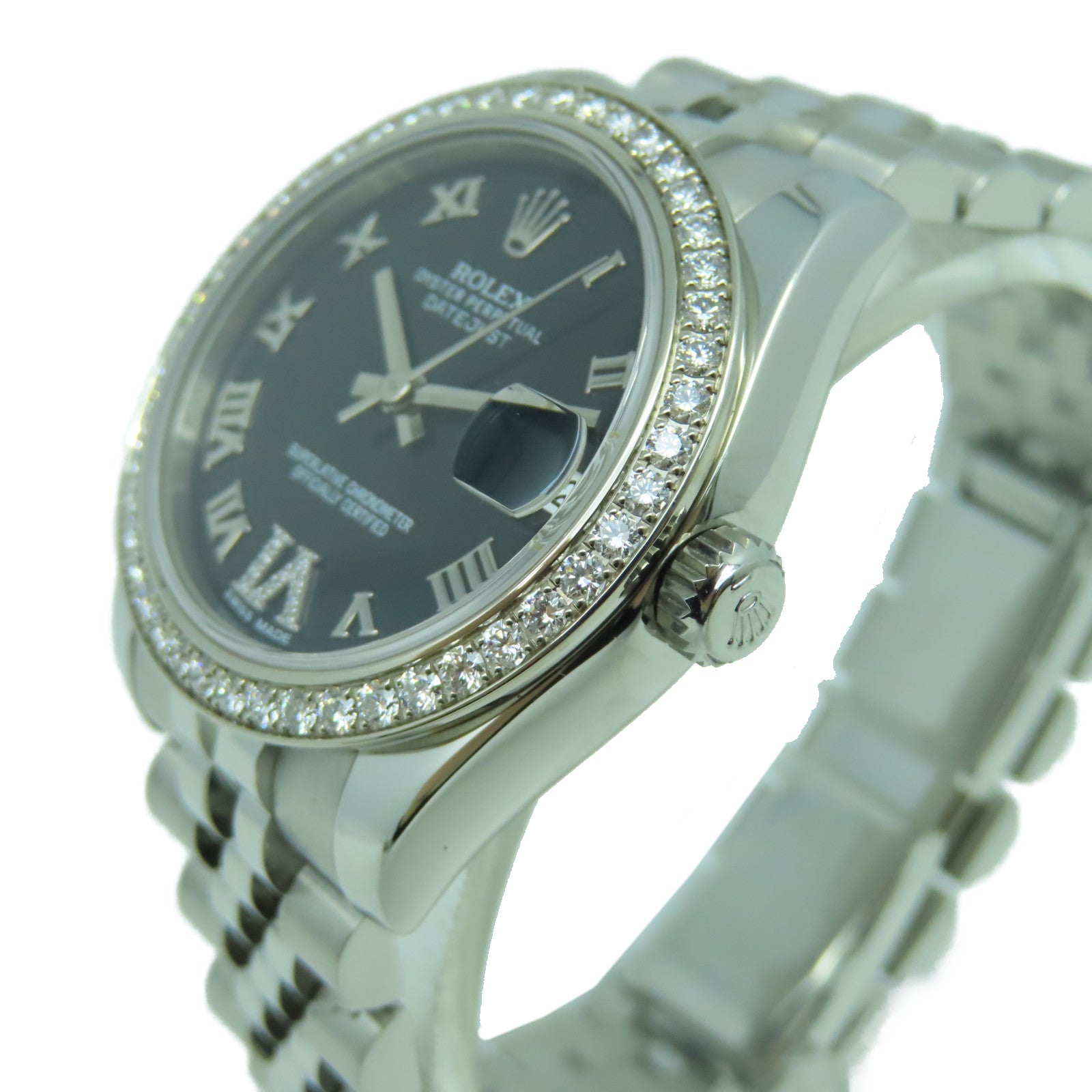 ROLEX 18K白金Datejust 31mm不鏽鋼手錶自動機芯黑色