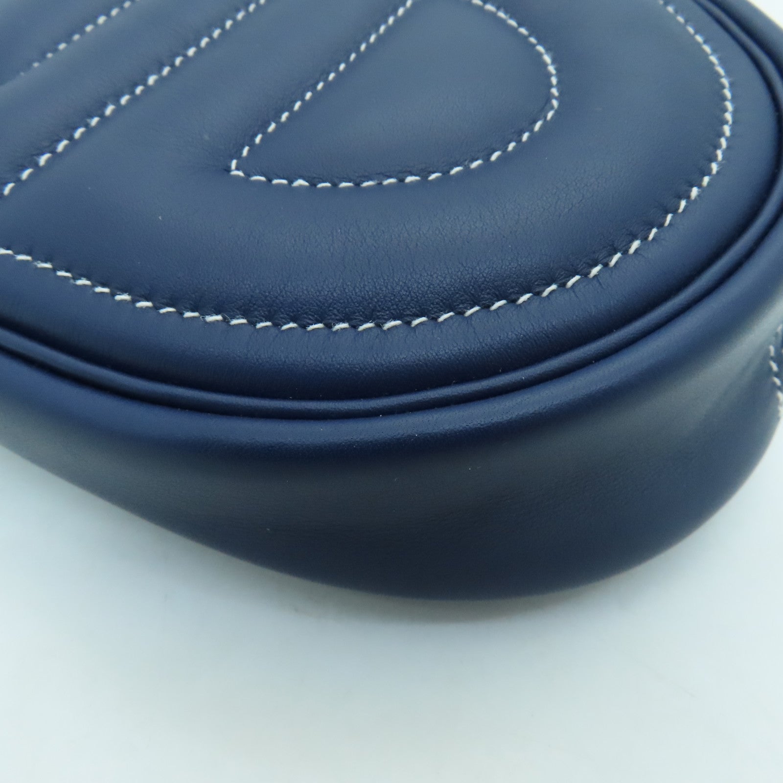 HERMES Swift Leather In The Loop Belt Bag Silver Buckle Shoulder Bag Dark Blue
