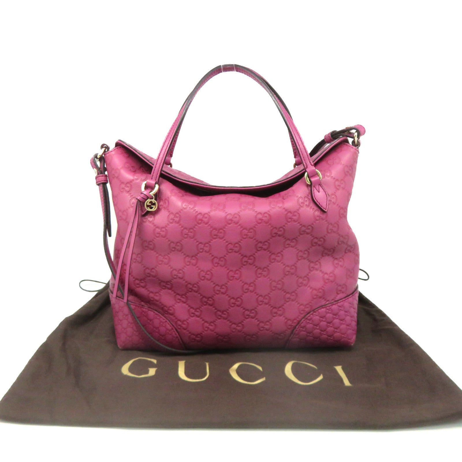 GUCCI 牛皮皮革2Way Shoulder Bag手挽肩背两用袋紫色