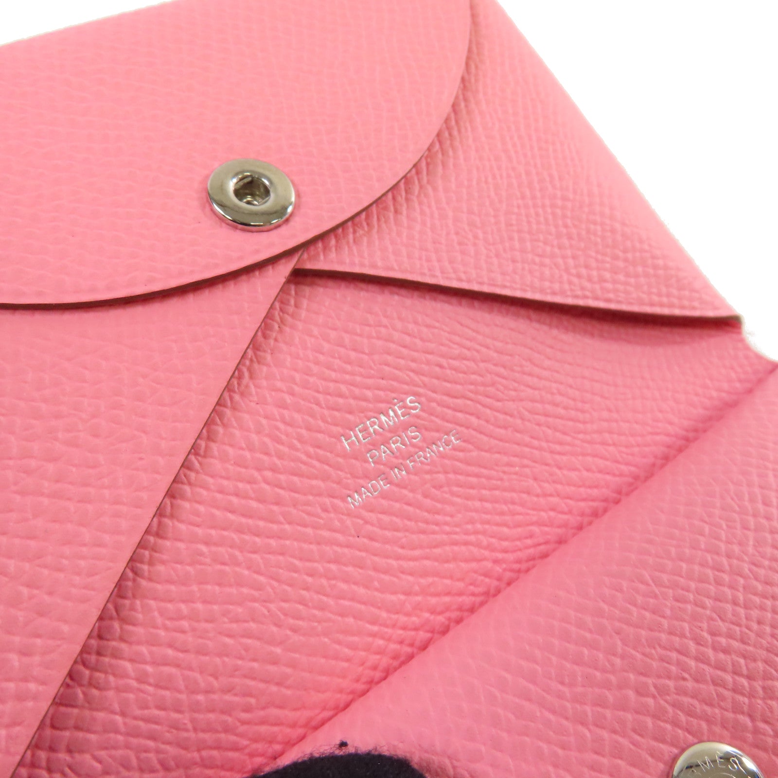 HERMES Epsom皮革Calvi Duo Compact Card Holder銀扣卡片套X9 Mauve Sylvestre錦葵紫色
