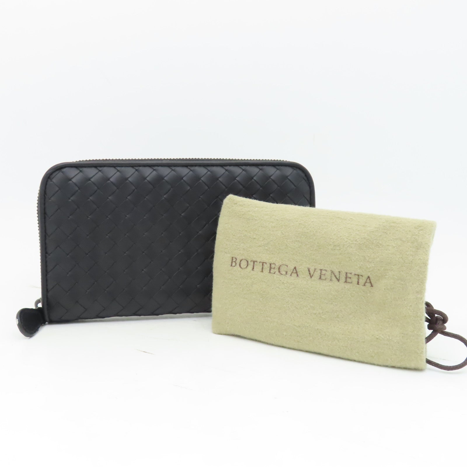 BOTTEGA VENETA 牛皮皮革Long Wallet黑扣長錢包黑色