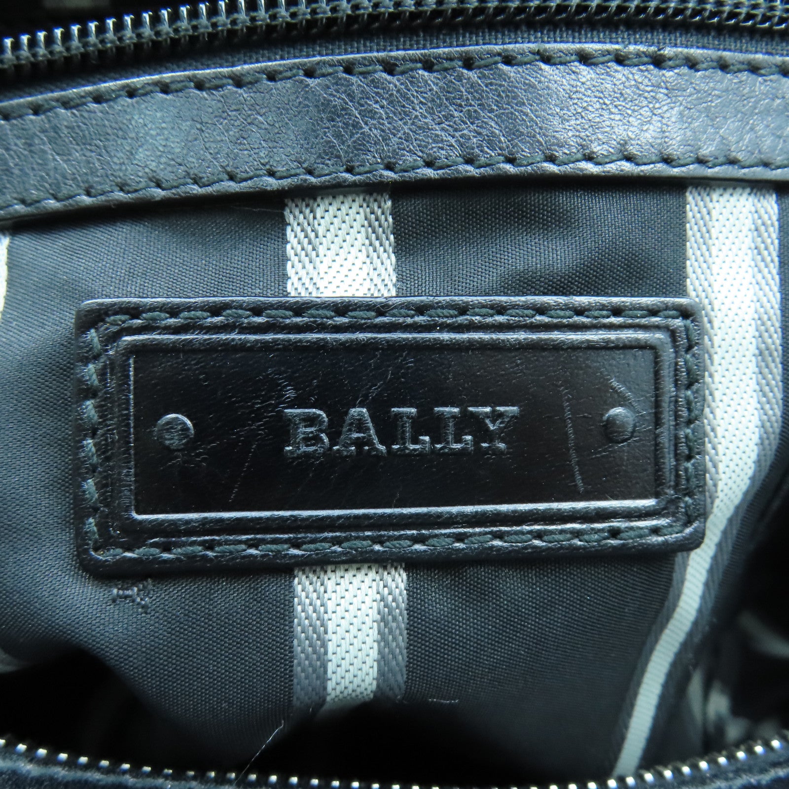 BALLY 牛皮皮革Messenger Bag銀扣肩背袋黑色