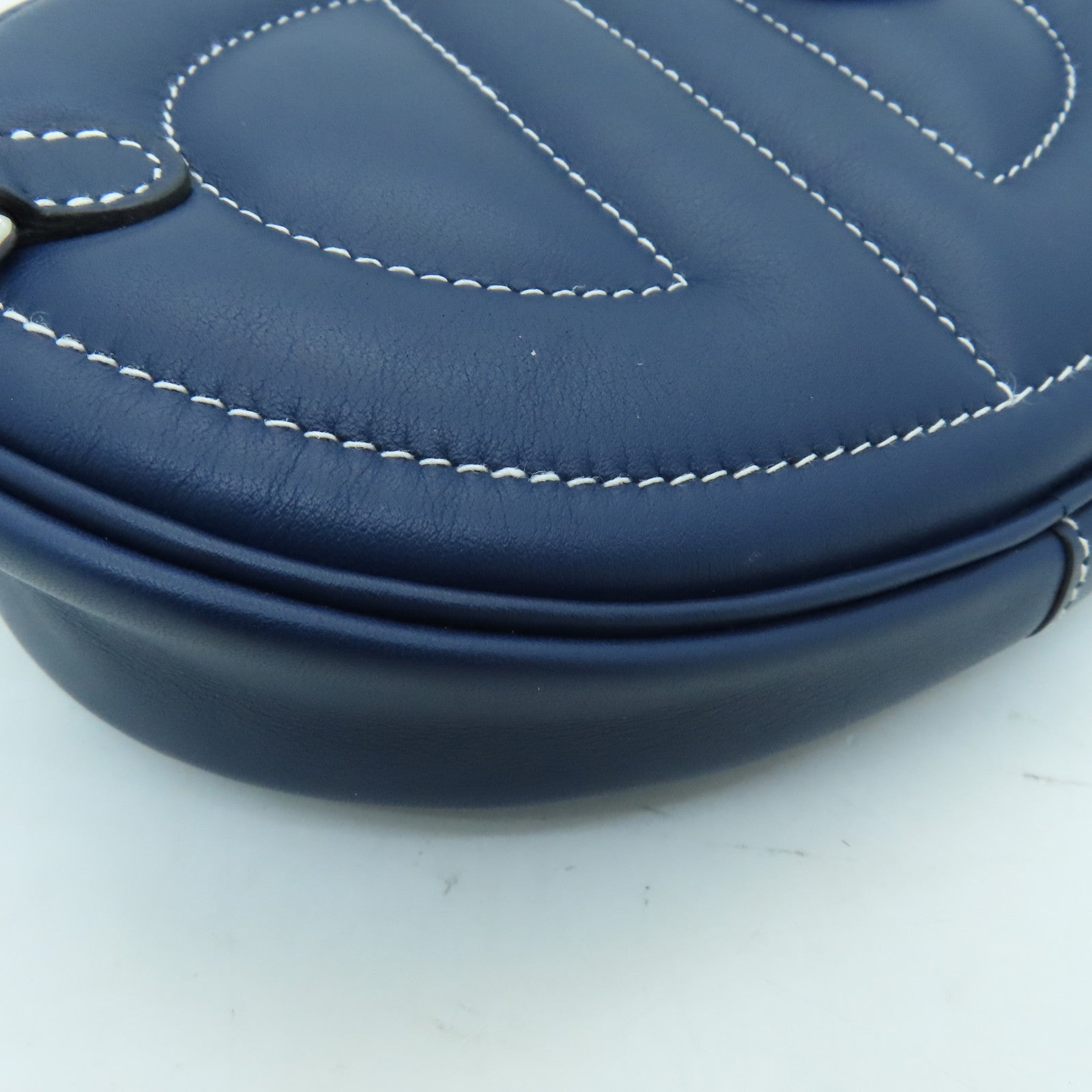 HERMES Swift Leather In The Loop Belt Bag Silver Buckle Shoulder Bag Dark Blue