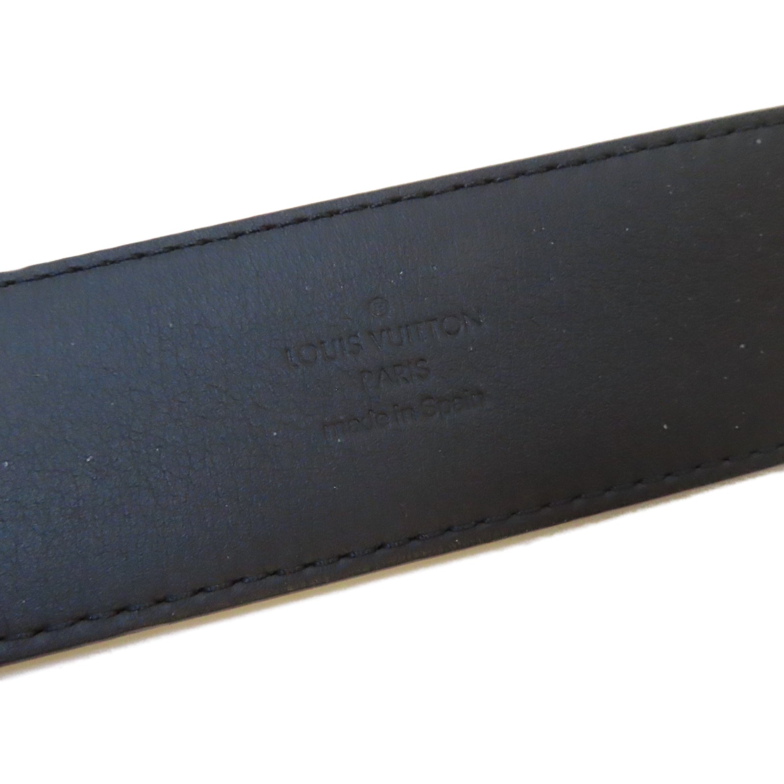 LOUIS VUITTON Monogram Eclipse Initiales Matte Black Belt黑扣皮帶黑色