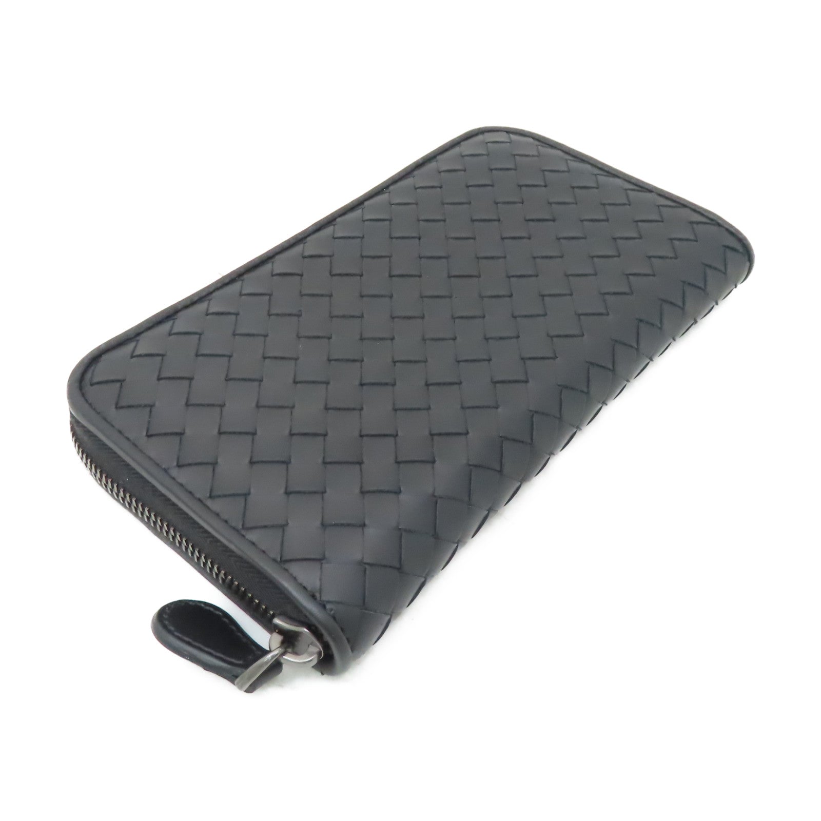 BOTTEGA VENETA 牛皮皮革Long Wallet黑扣長錢包黑色
