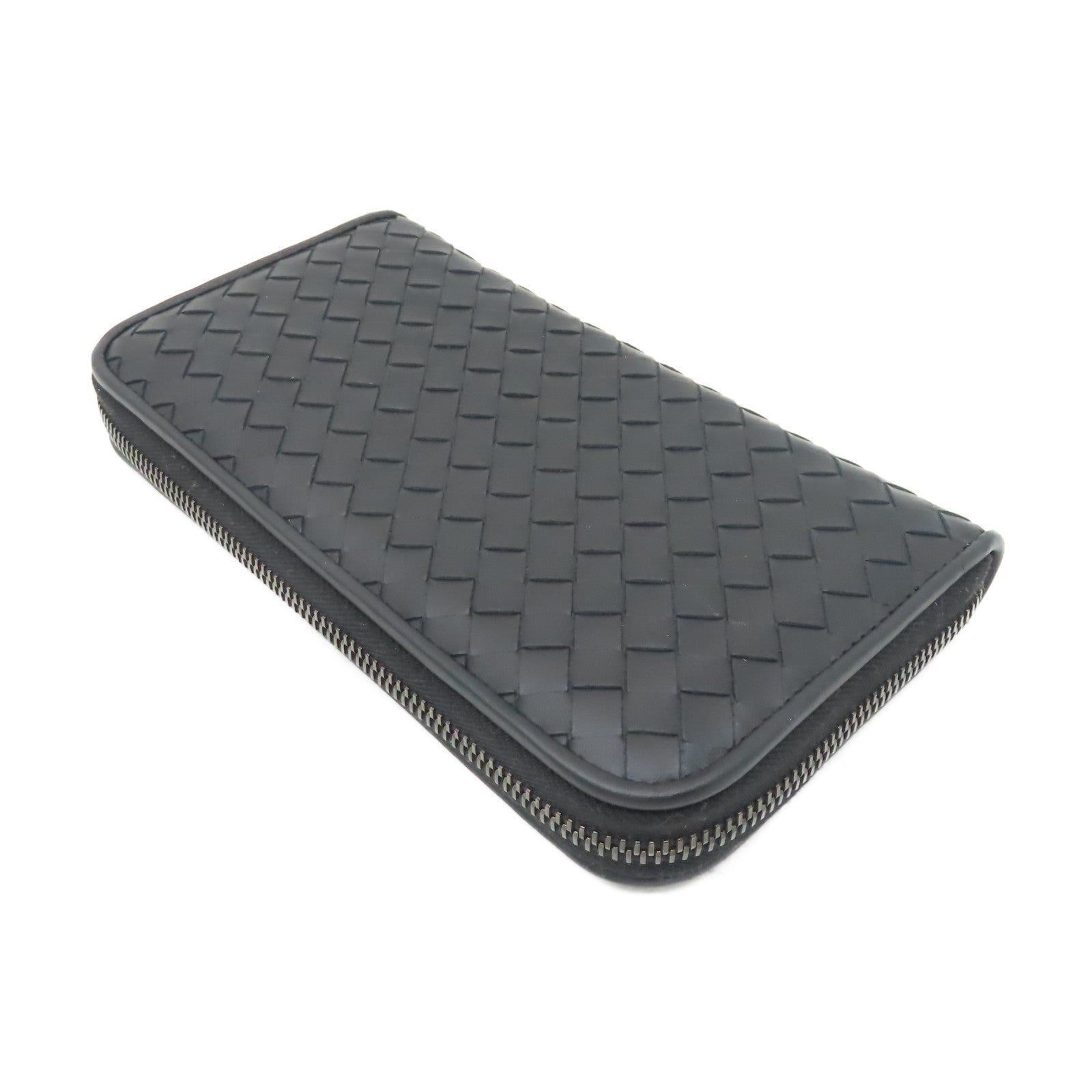 BOTTEGA VENETA 牛皮皮革Long Wallet黑扣長錢包黑色