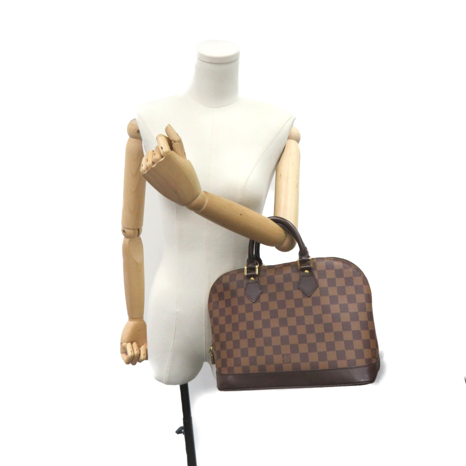 LOUIS VUITTON Damier Alma PM Hand Bag brown brown