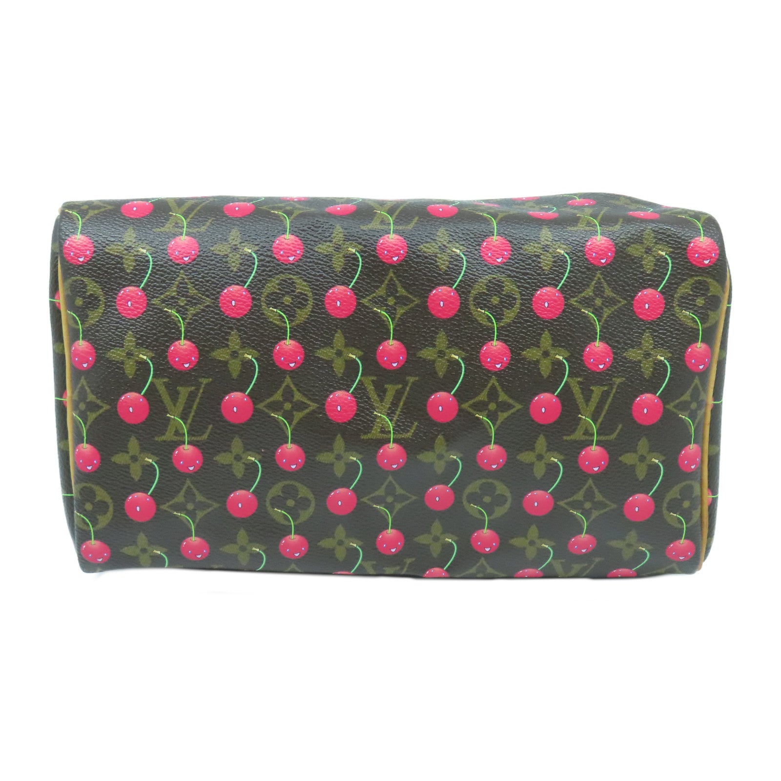 LOUIS VUITTON Monogram Cherry Cherry Speedy 25金扣手挽袋啡色/紅色