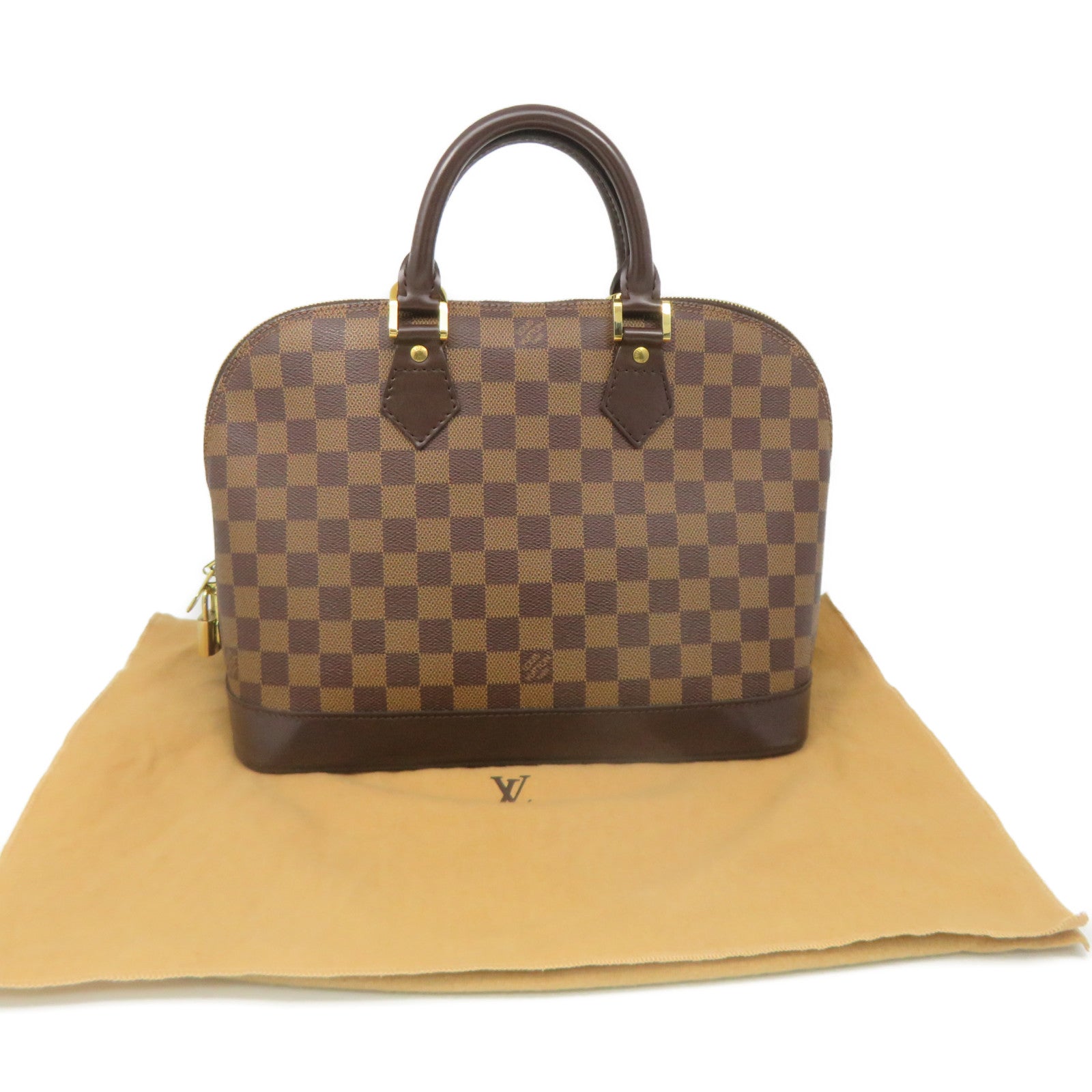 LOUIS VUITTON Damier Alma PM Hand Bag brown brown