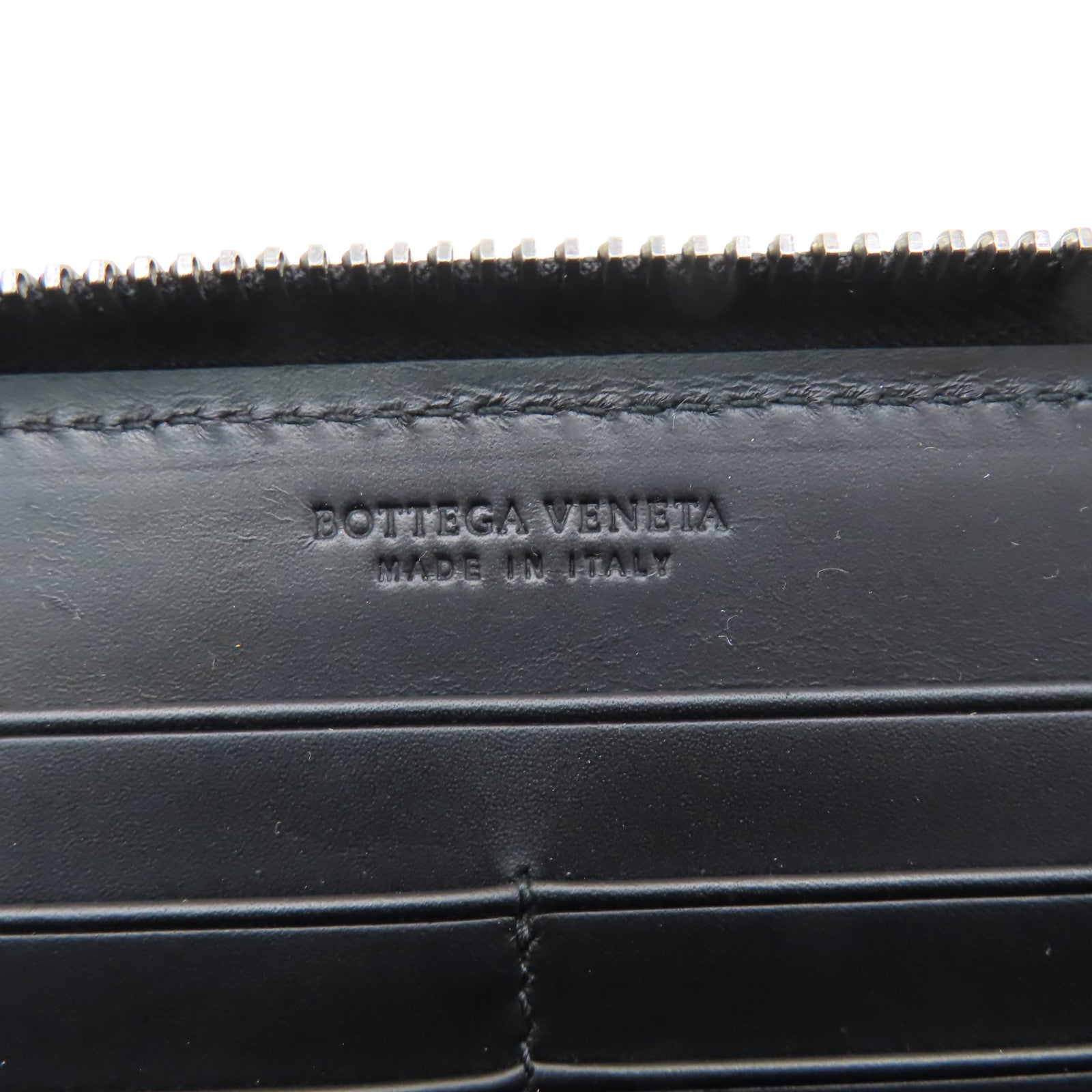 BOTTEGA VENETA 牛皮皮革Long Wallet黑扣長錢包黑色