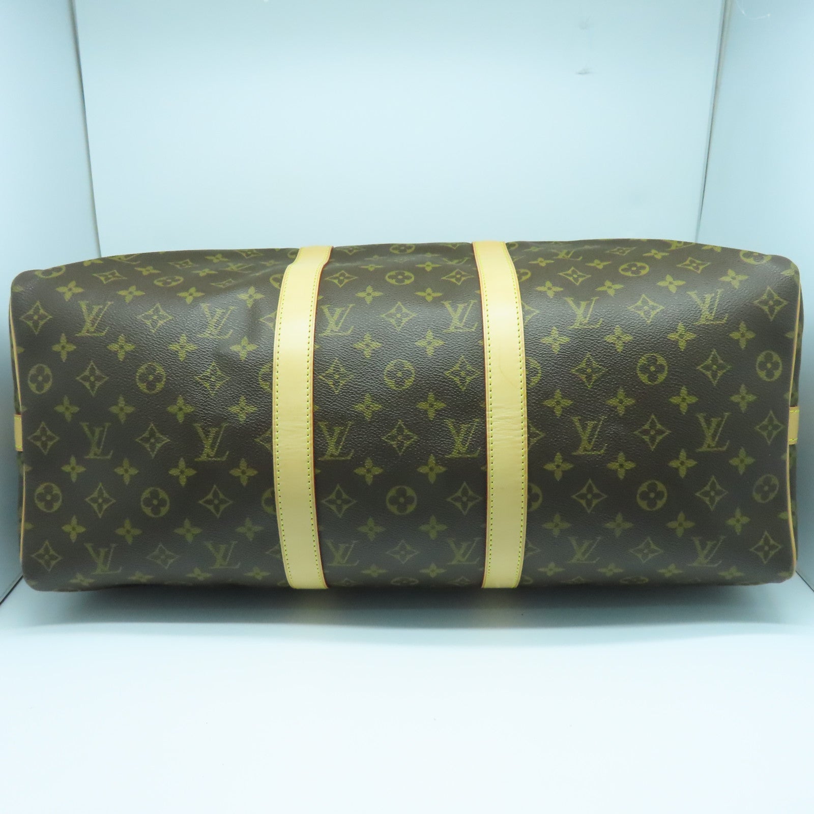 LOUIS VUITTON Monogram Keepall Bandouliere 50金扣波士頓包棕色