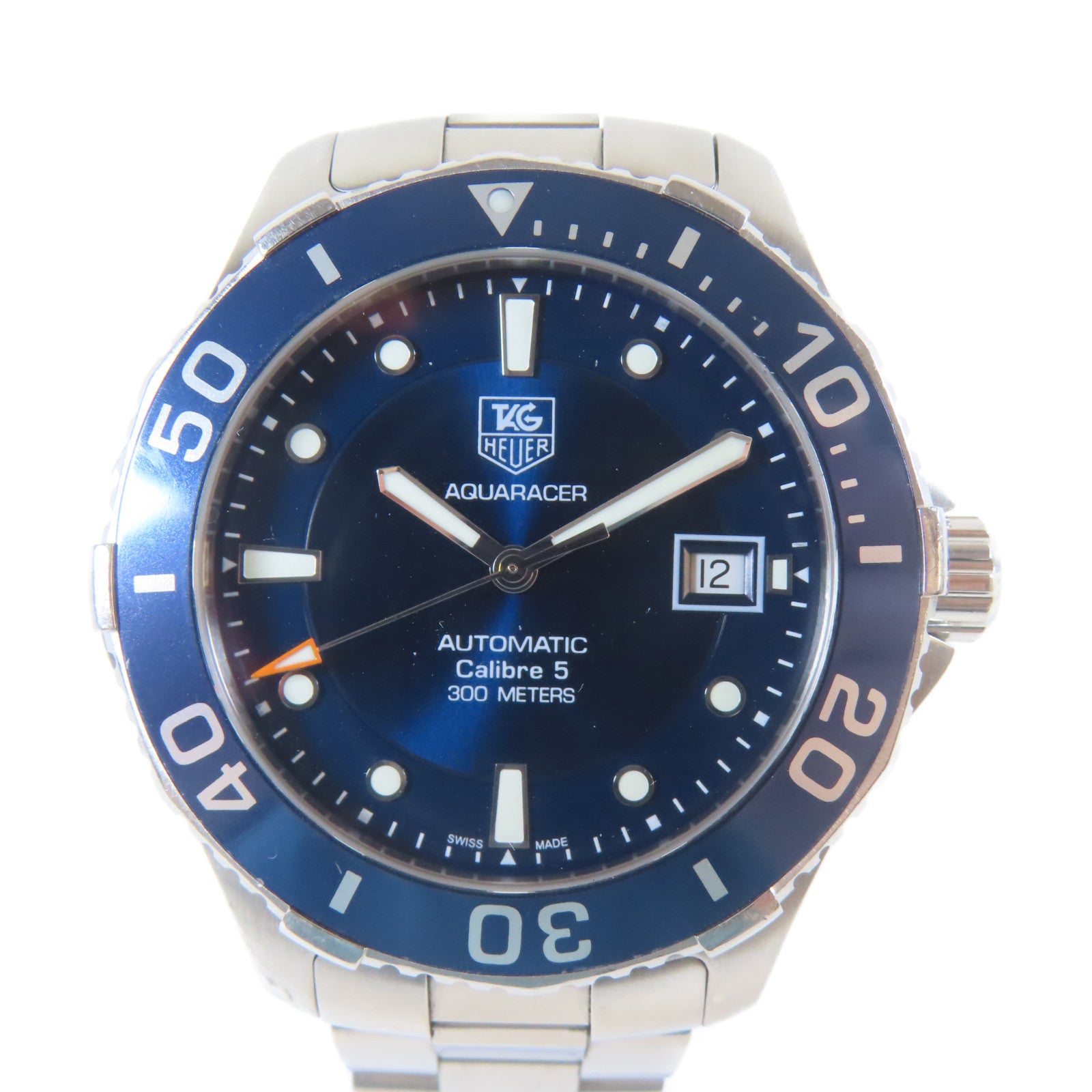 TAG HEUER Aquaracer Calibre 5不鏽鋼手錶自動機芯藍色