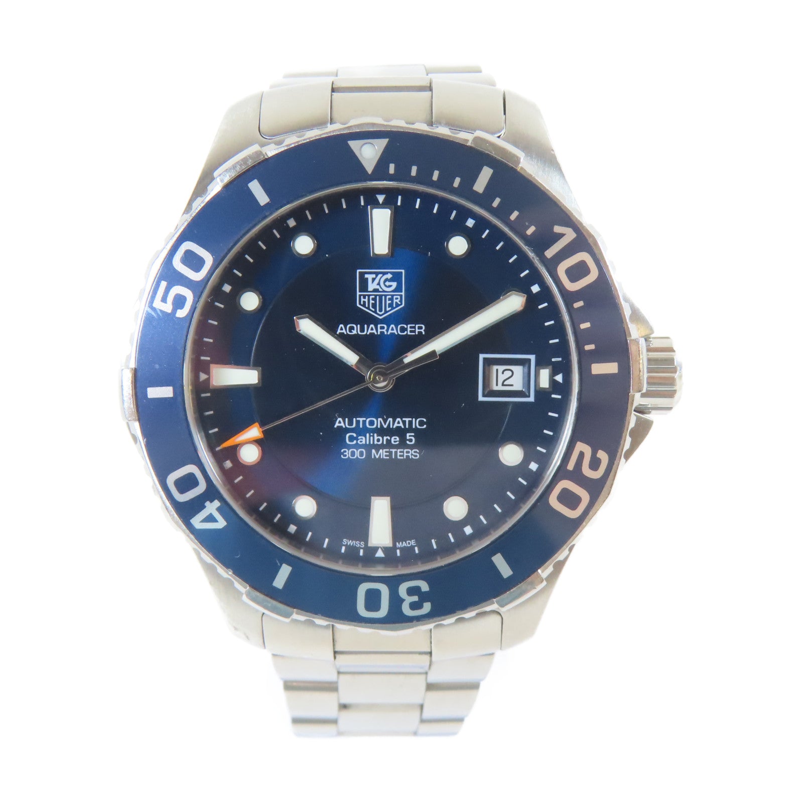 TAG HEUER Aquaracer Calibre 5不鏽鋼手錶自動機芯藍色