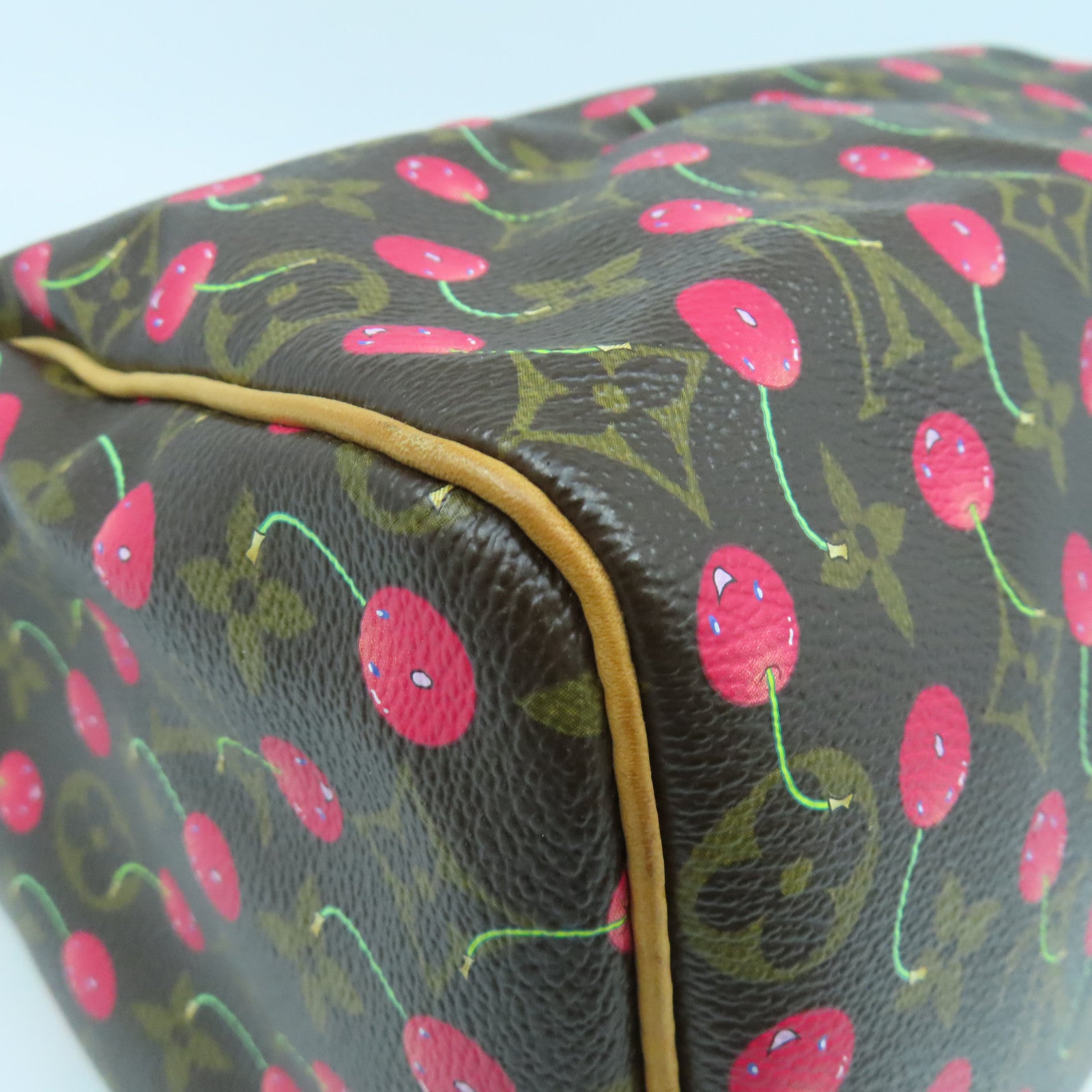 LOUIS VUITTON Monogram Cherry Cherry Speedy 25金扣手挽袋啡色/紅色
