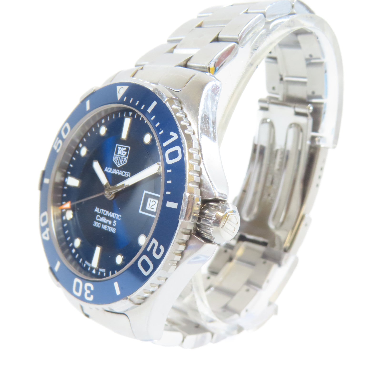 TAG HEUER Aquaracer Calibre 5不鏽鋼手錶自動機芯藍色