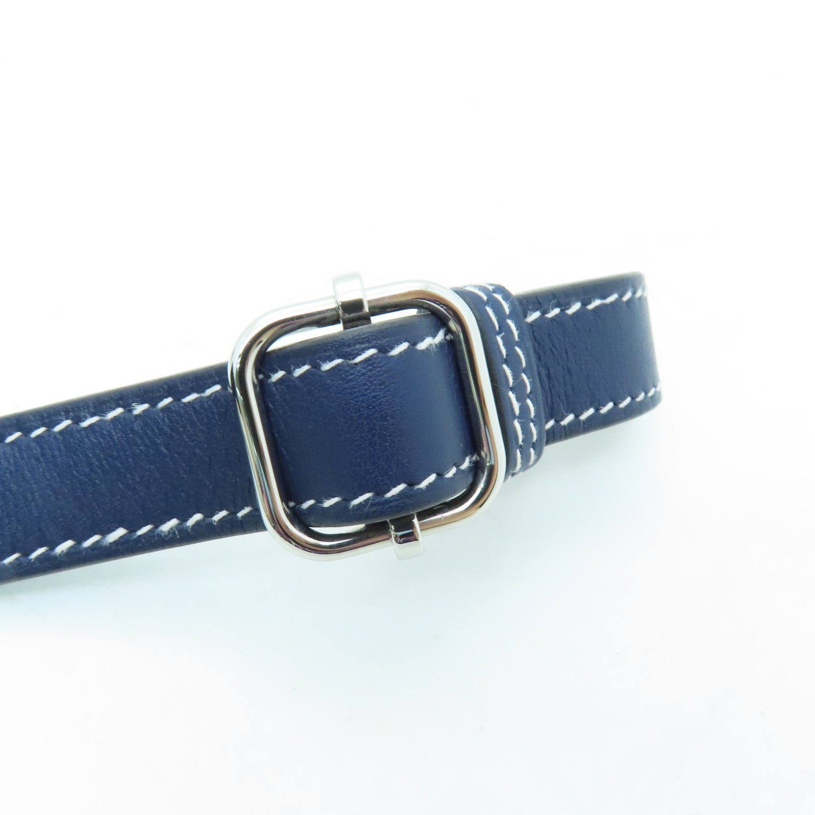 HERMES Swift Leather In The Loop Belt Bag Silver Buckle Shoulder Bag Dark Blue