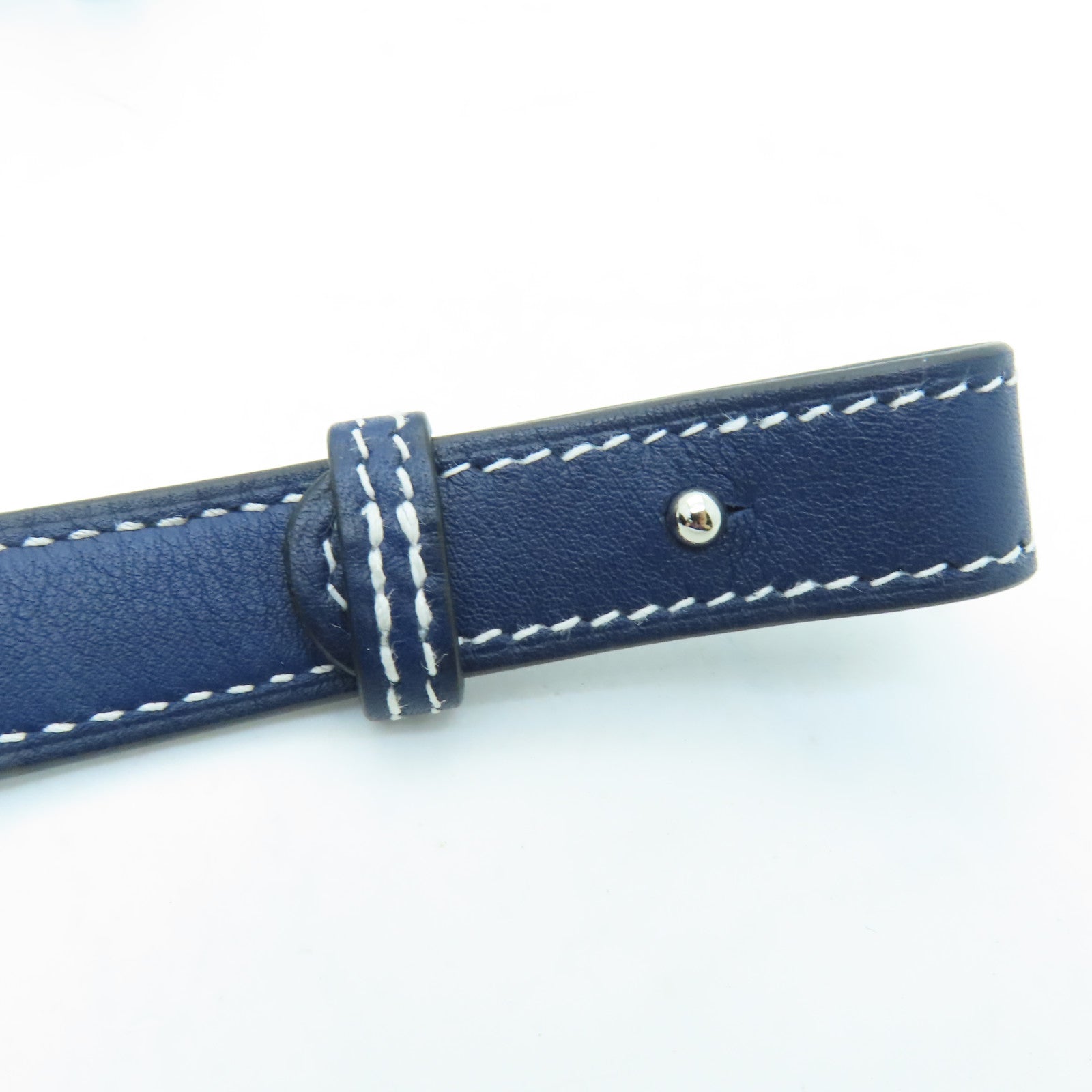 HERMES Swift Leather In The Loop Belt Bag Silver Buckle Shoulder Bag Dark Blue