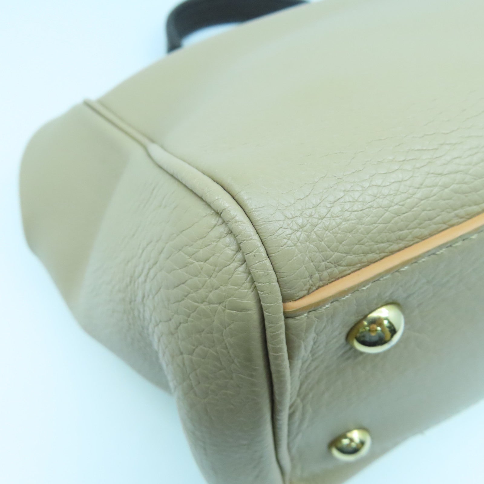 Furla 牛皮皮革/鱷魚皮革2 Way Shoulder Bag金扣手挽肩背兩用袋米色/啡色