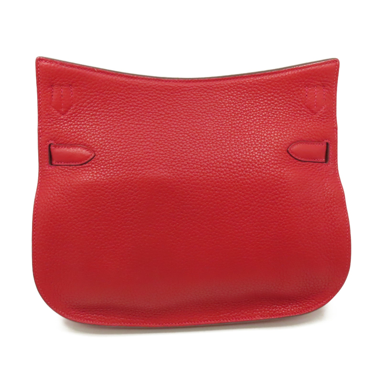 HERMES Clemence皮革Jypsiere 28 Shoulder Bag銀扣肩背袋Rouge Casaque卡薩克紅色