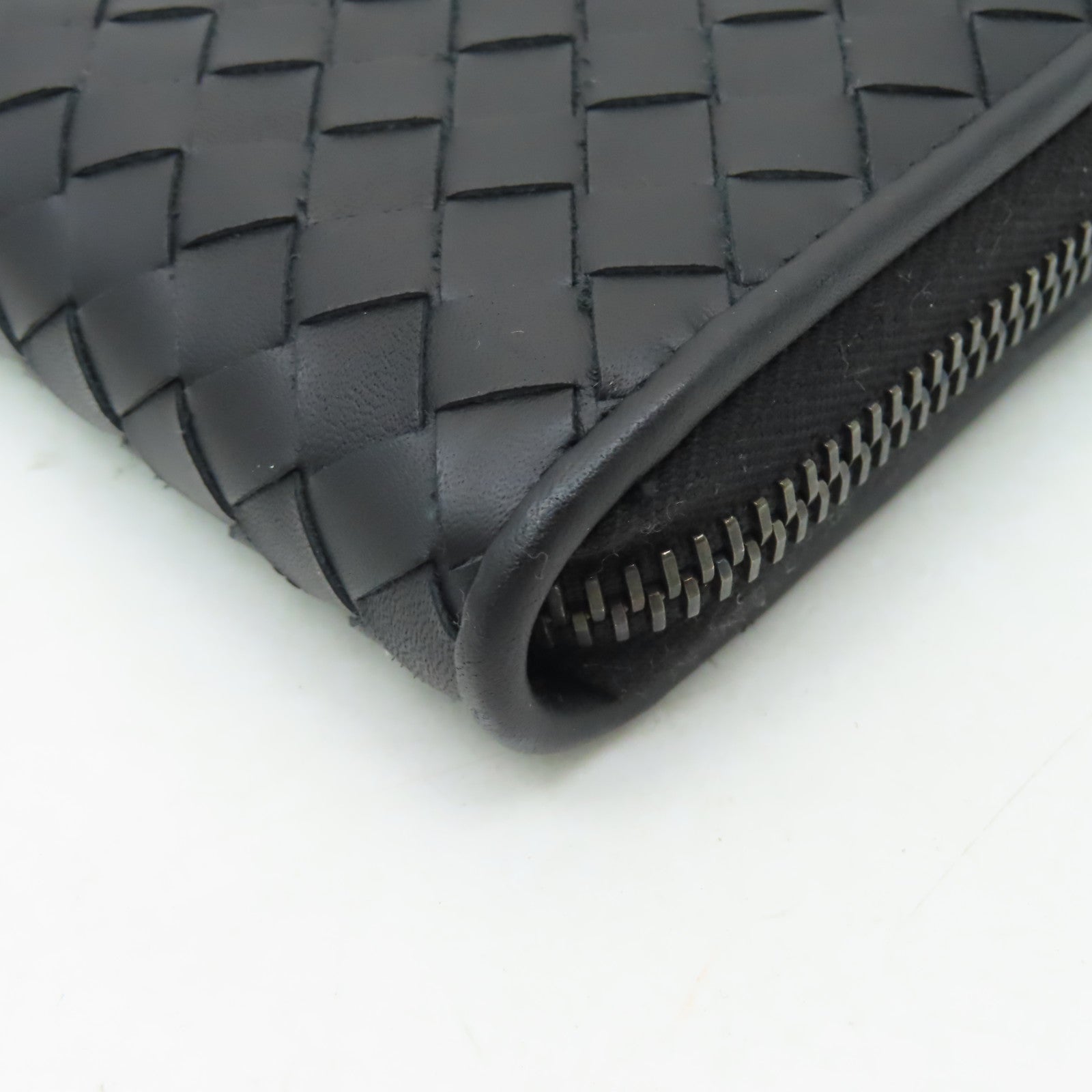 BOTTEGA VENETA 牛皮皮革Long Wallet黑扣長錢包黑色