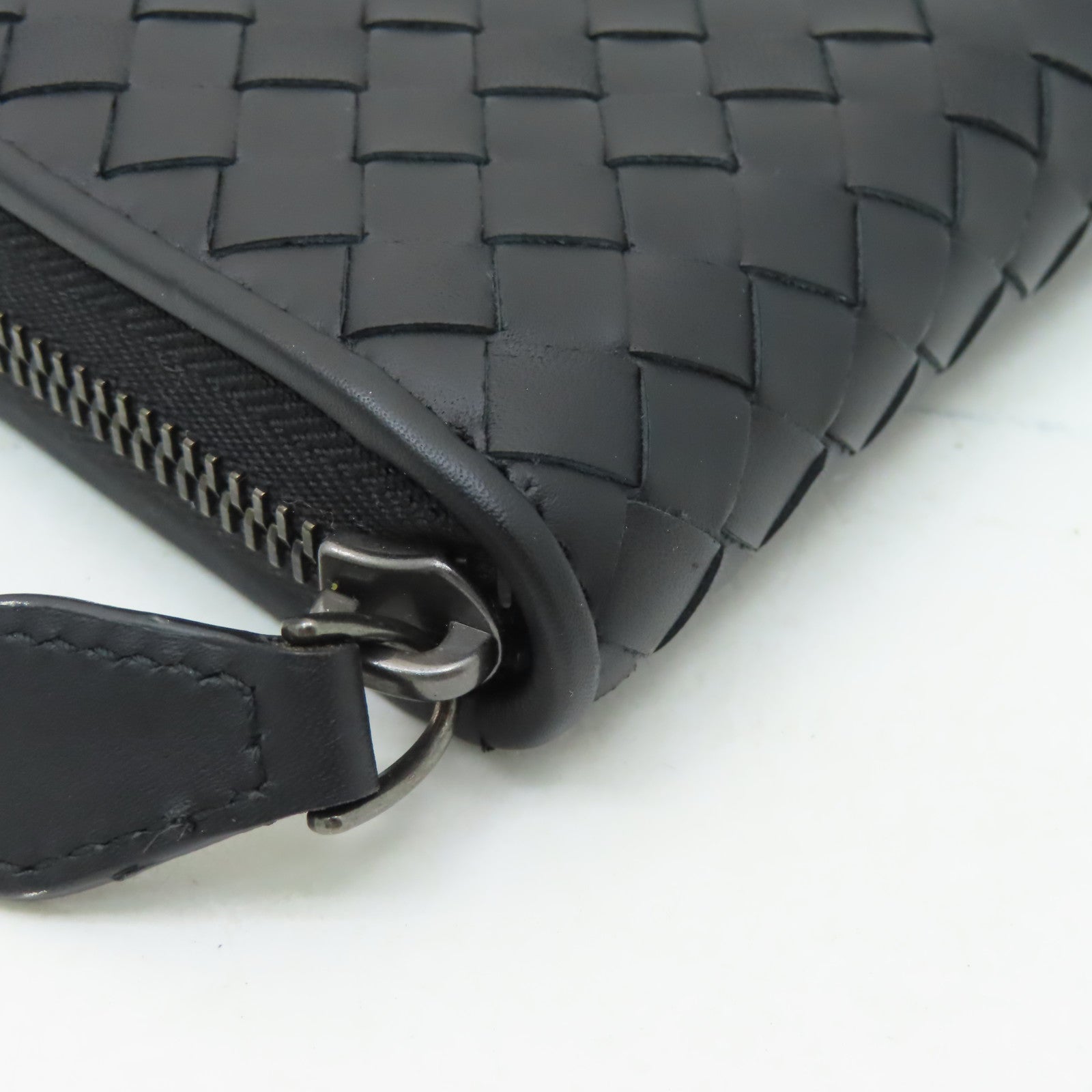BOTTEGA VENETA 牛皮皮革Long Wallet黑扣長錢包黑色