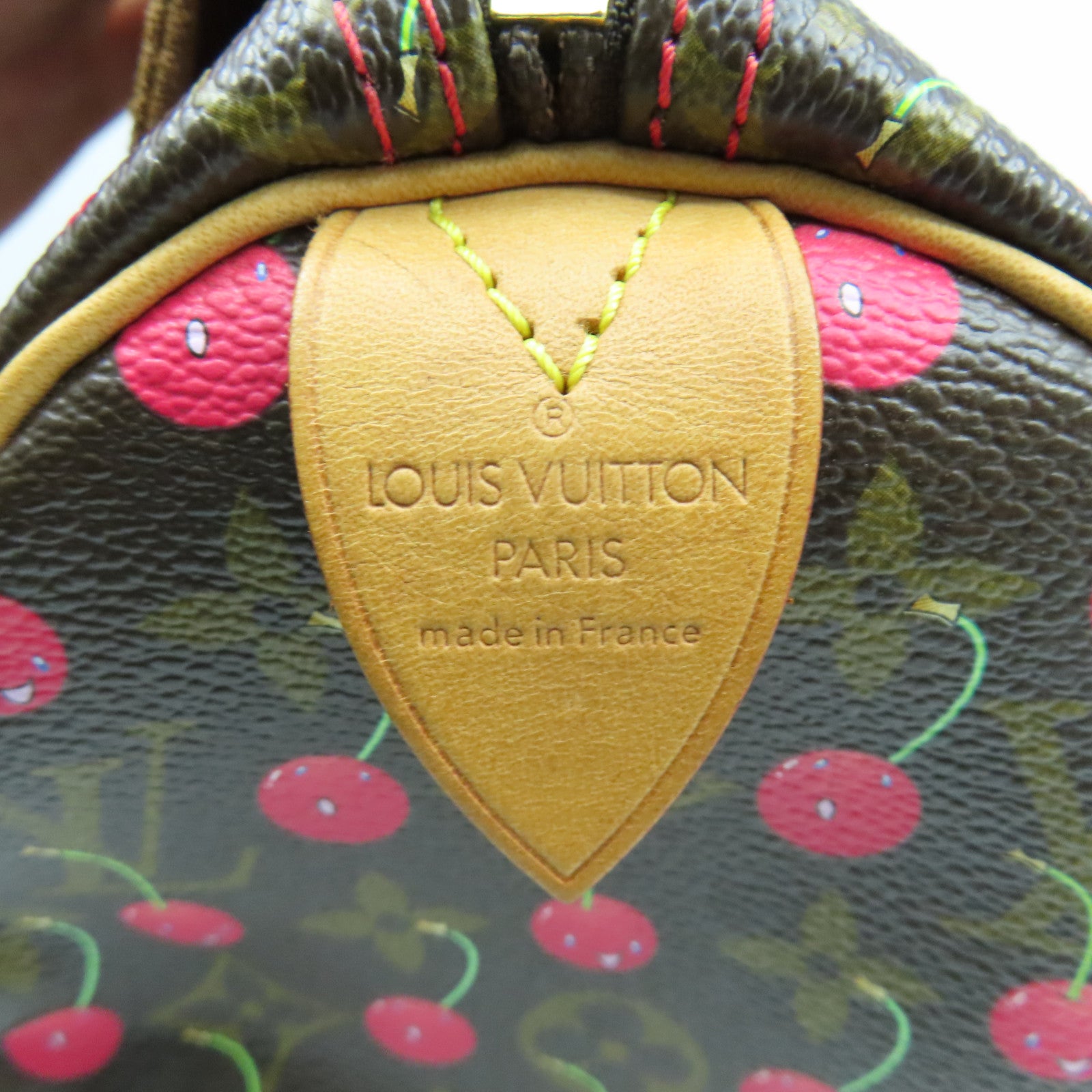 LOUIS VUITTON Monogram Cherry Cherry Speedy 25金扣手挽袋啡色/紅色