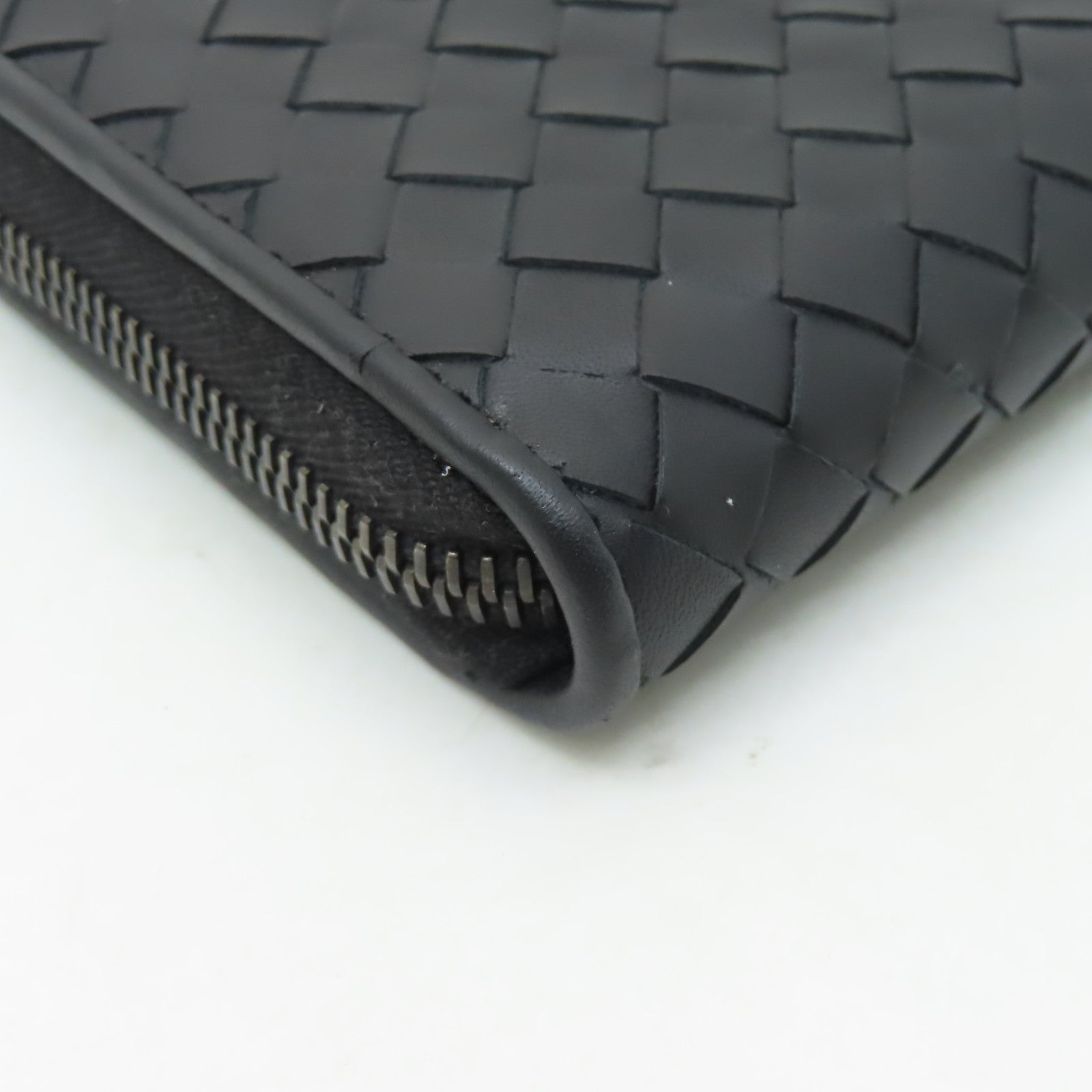 BOTTEGA VENETA 牛皮皮革Long Wallet黑扣長錢包黑色