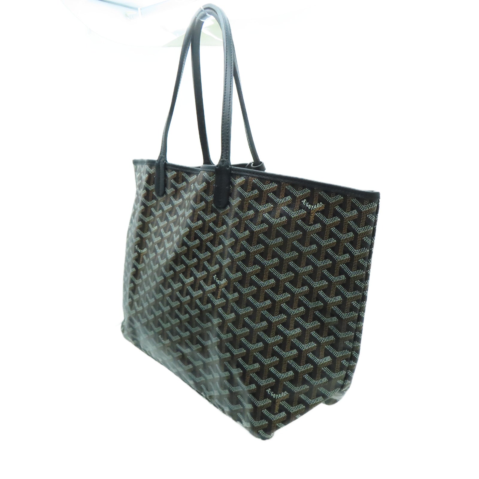 GOYARD 塗層帆布Saint Louis PM銀扣手挽袋黑色
