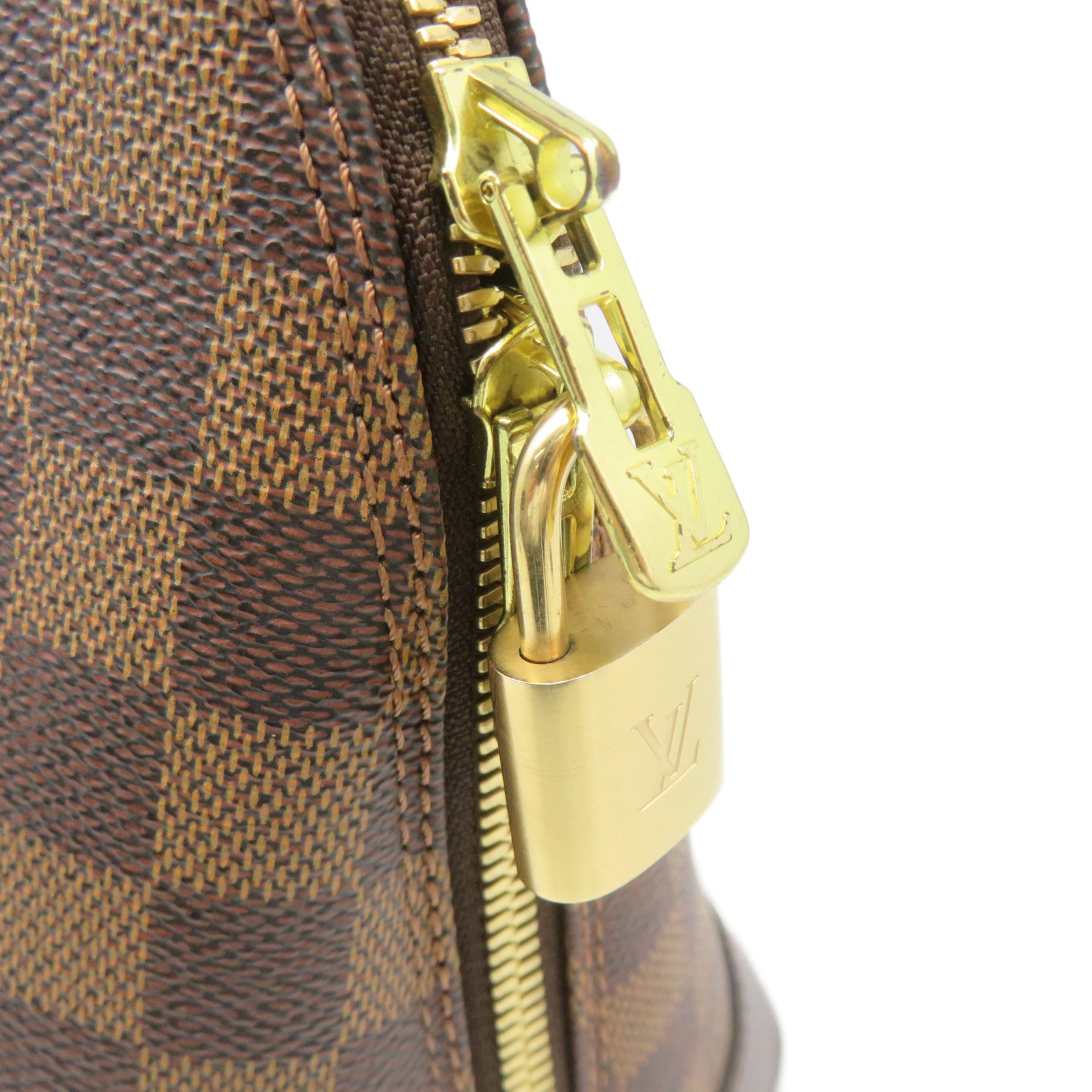 LOUIS VUITTON Damier Alma PM Hand Bag brown brown