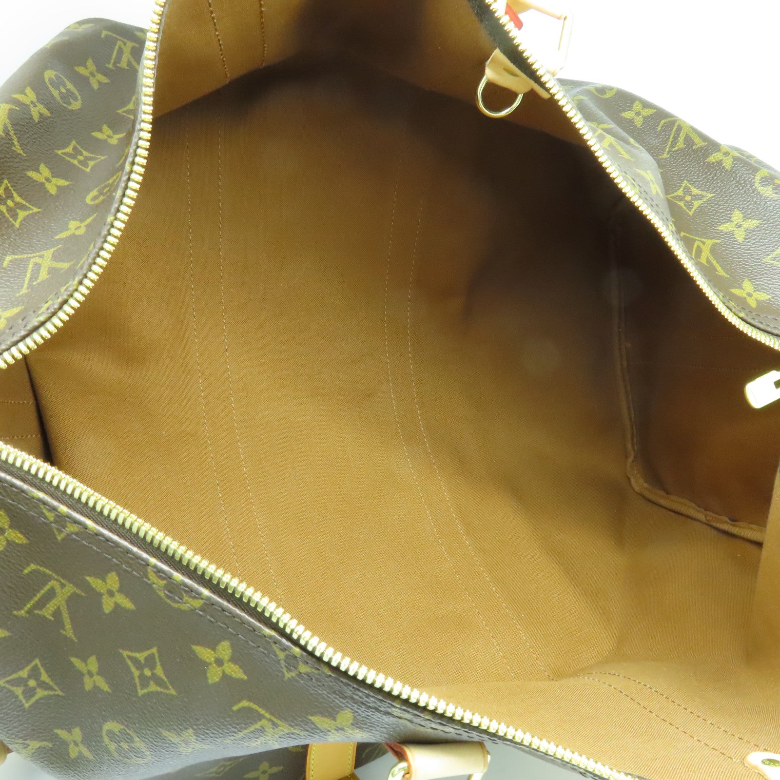 LOUIS VUITTON Monogram Keepall Bandouliere 50金扣波士頓包棕色