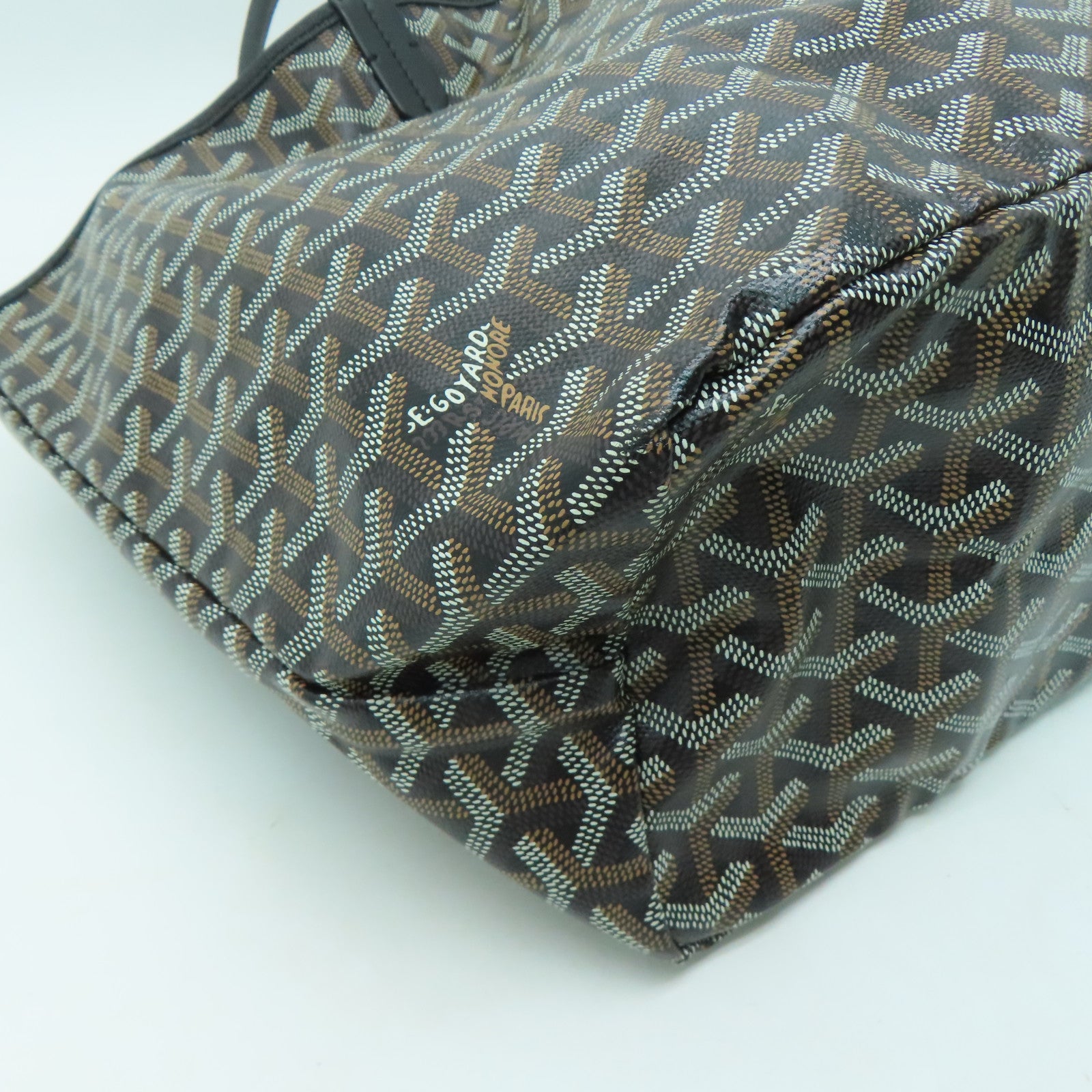 GOYARD 塗層帆布Saint Louis PM銀扣手挽袋黑色