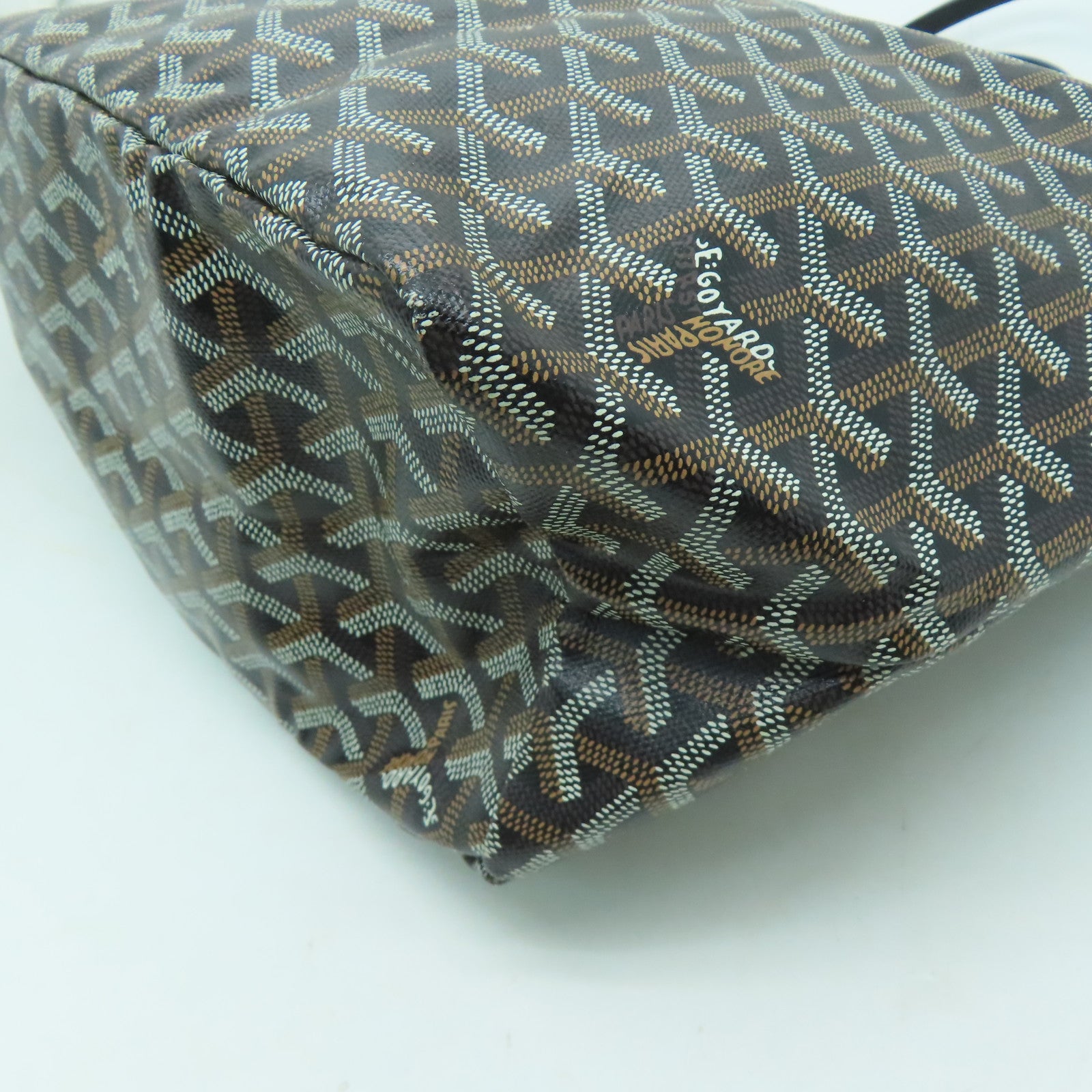 GOYARD 塗層帆布Saint Louis PM銀扣手挽袋黑色