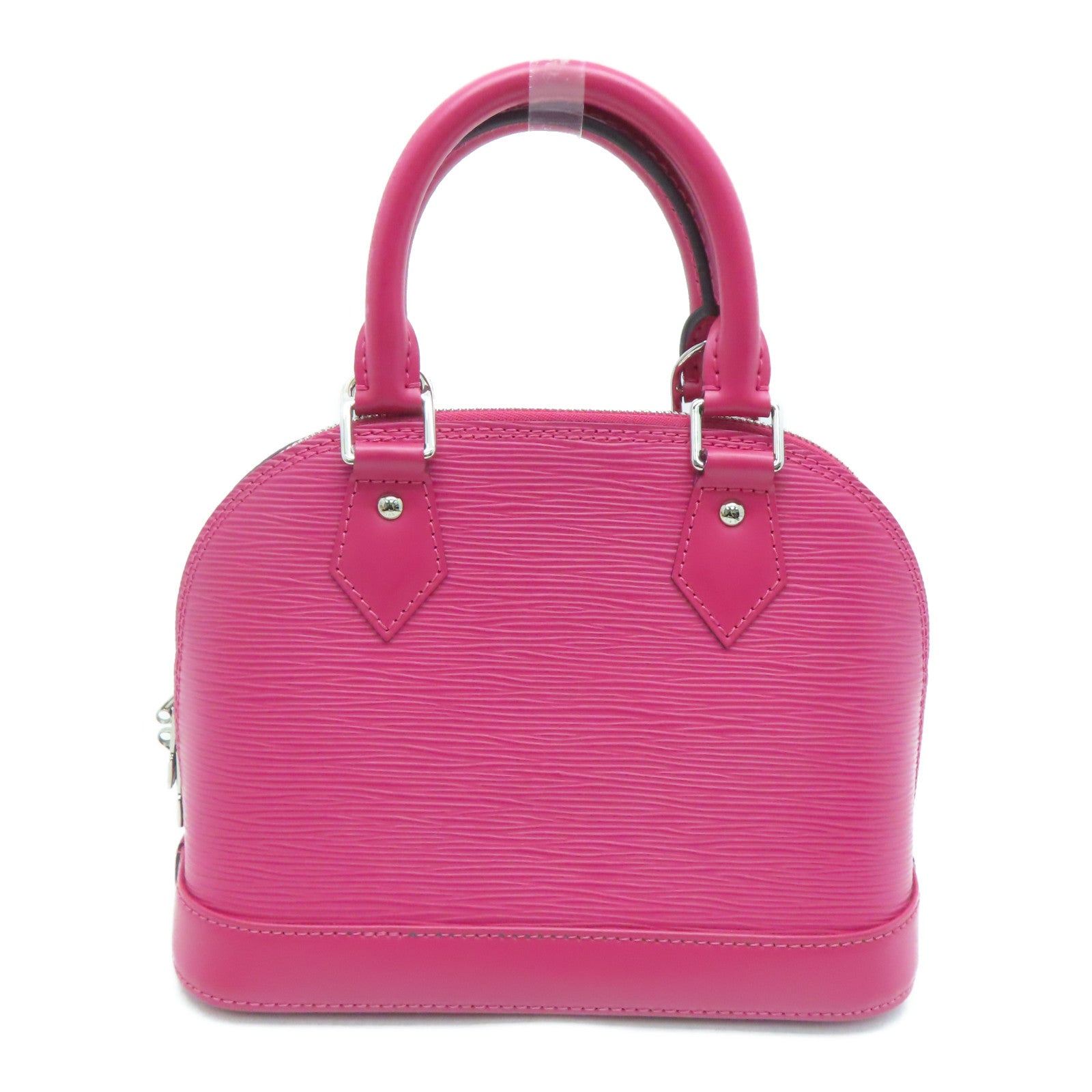 LOUIS VUITTON Epi Alma BB银扣手挽肩背两用袋紫红色