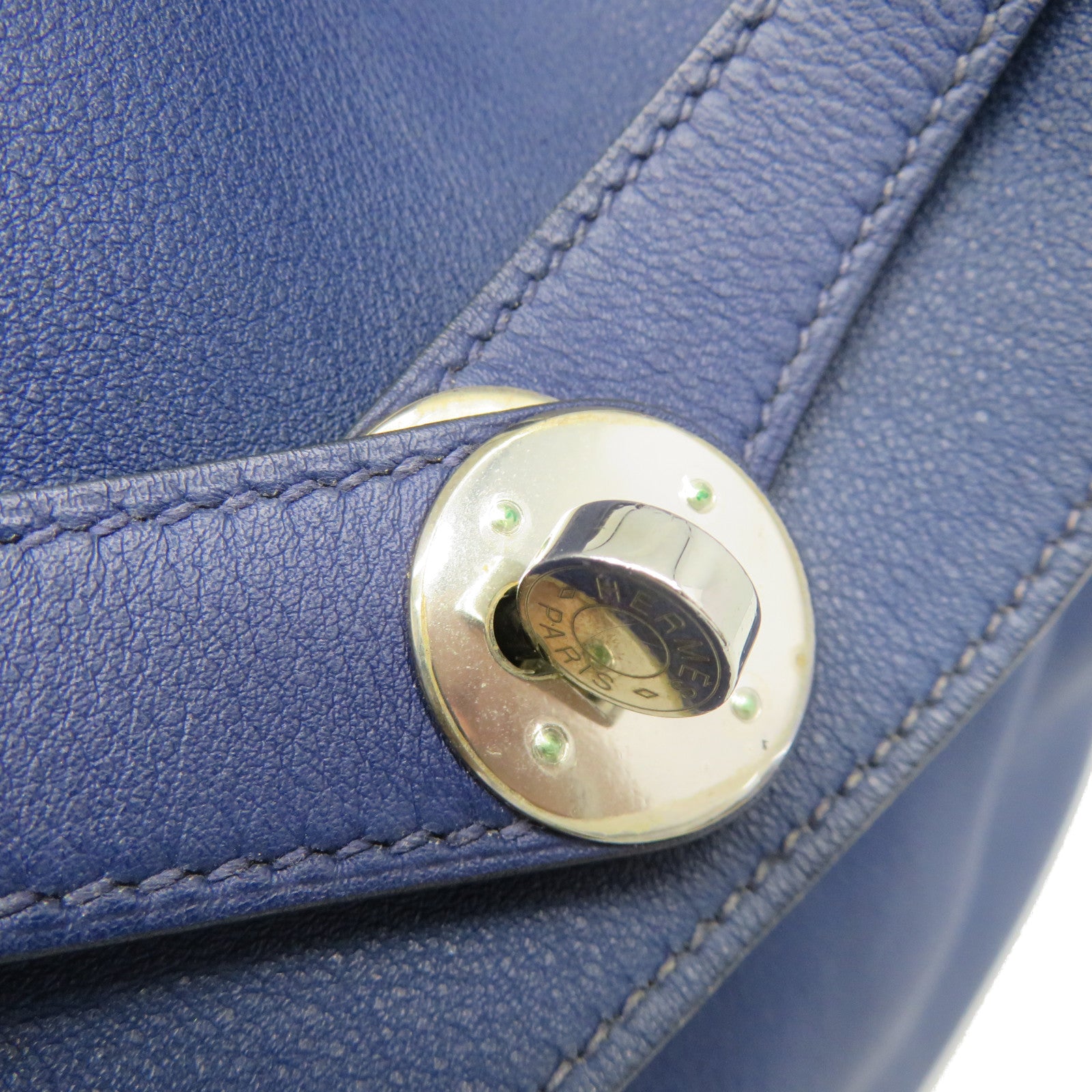HERMES [Sharp Discount] Swift Leather Lindy 30 Silver Buckle 2Way Shoulder Bag Handle Shoulder Bag Sapphire Blue