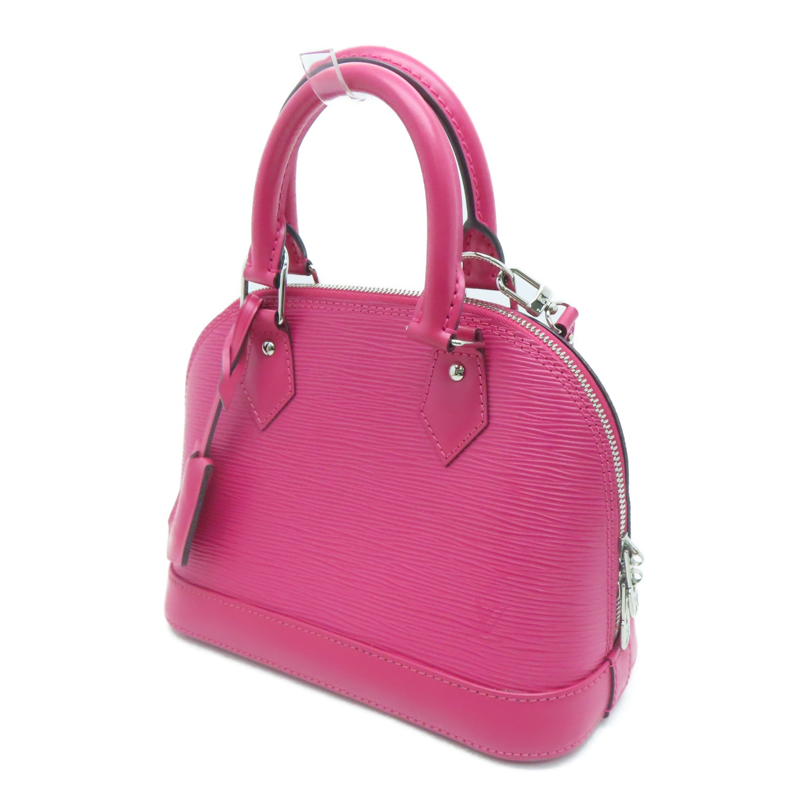 LOUIS VUITTON Epi Alma BB银扣手挽肩背两用袋紫红色