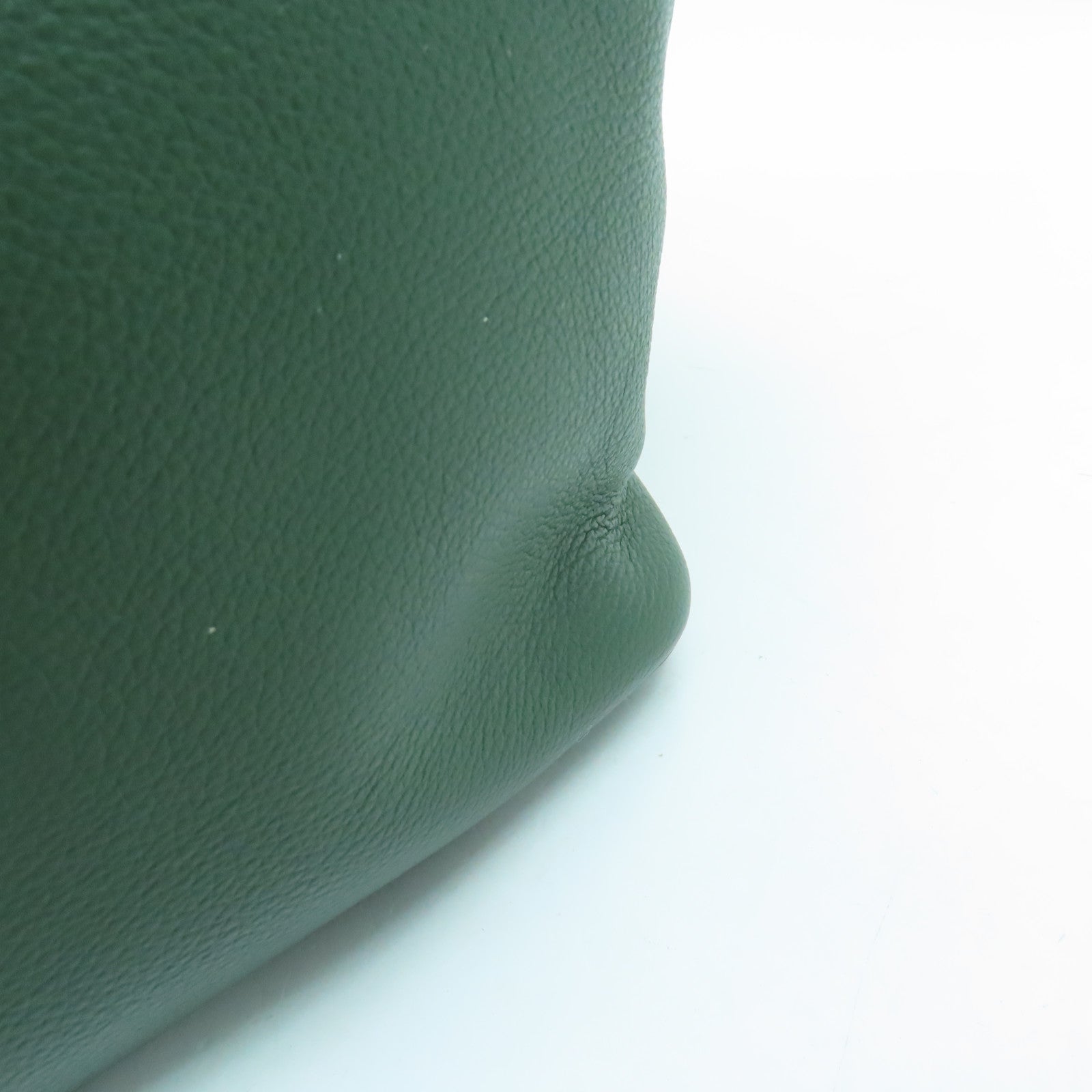 HERMES Evercolor Leather Toolbox 26 Silver Buckle Hand Shoulder Backpack Alligator Army Green