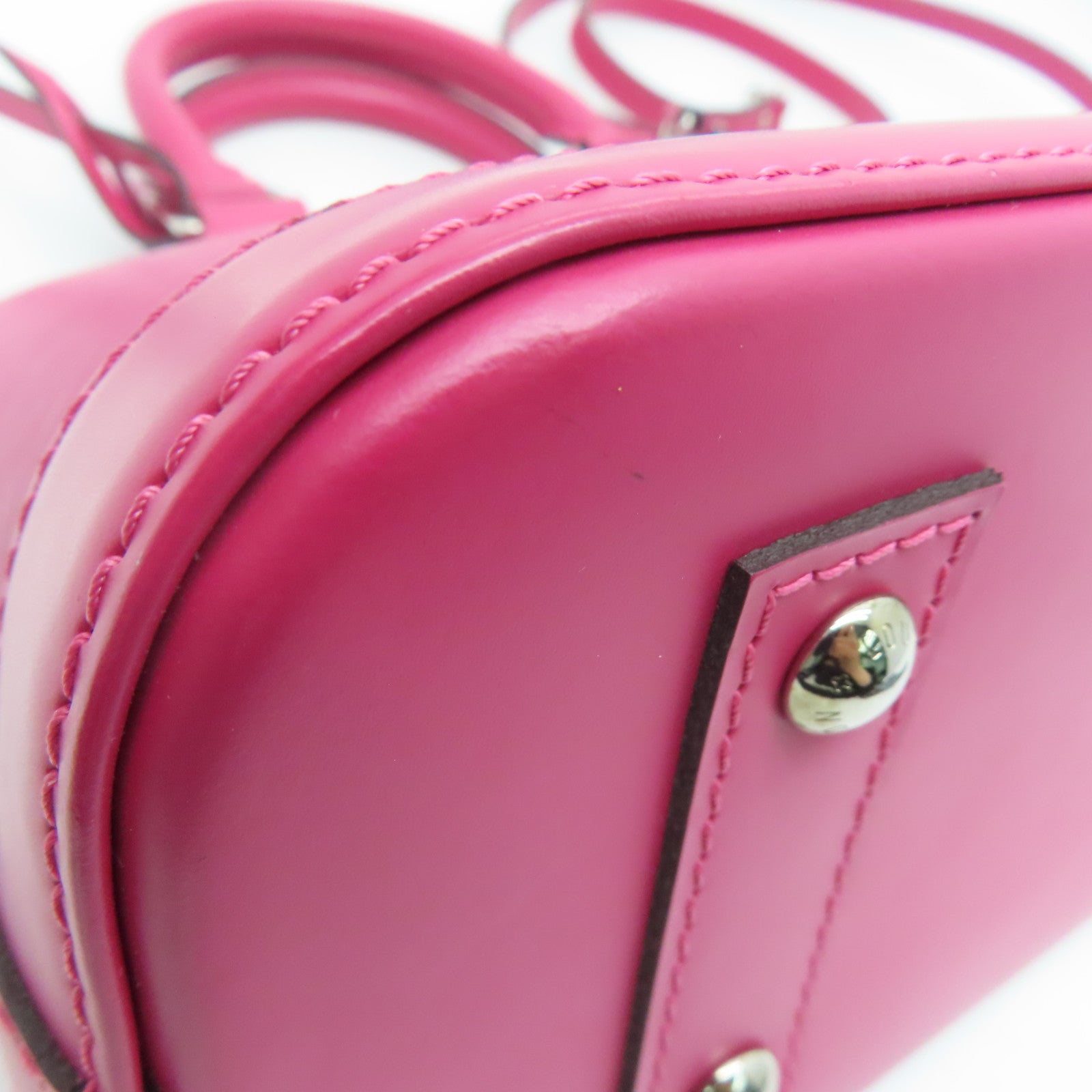 LOUIS VUITTON Epi Alma BB银扣手挽肩背两用袋紫红色