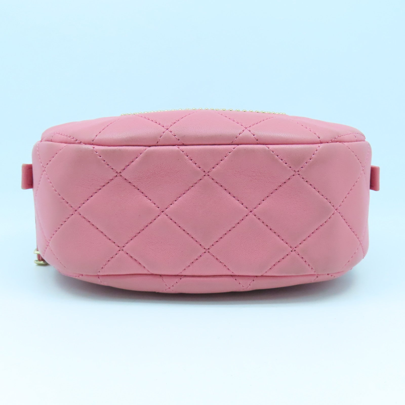 CHANEL 菱格羊皮皮革Chain Shoulder Bag金扣鏈帶肩背袋粉紅色