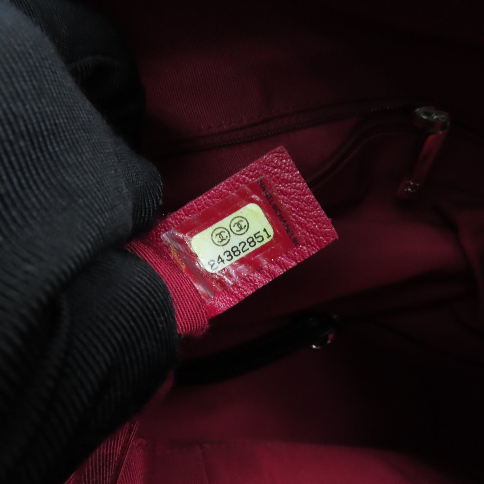 CHANEL 菱格牛皮皮革Gabrielle金扣/銀扣手挽肩背兩用袋黒色