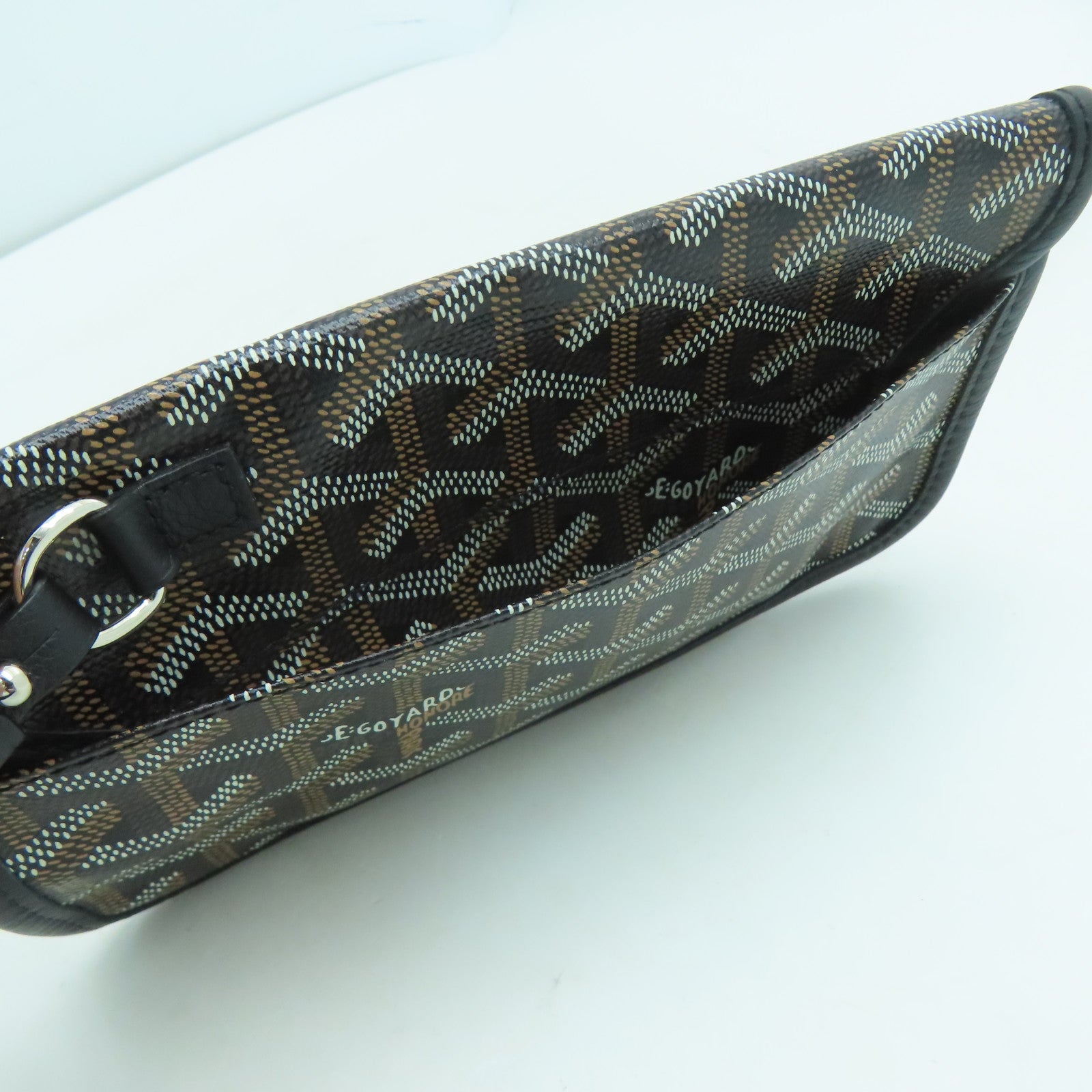 GOYARD 塗層帆布Saint Louis PM銀扣手挽袋黑色