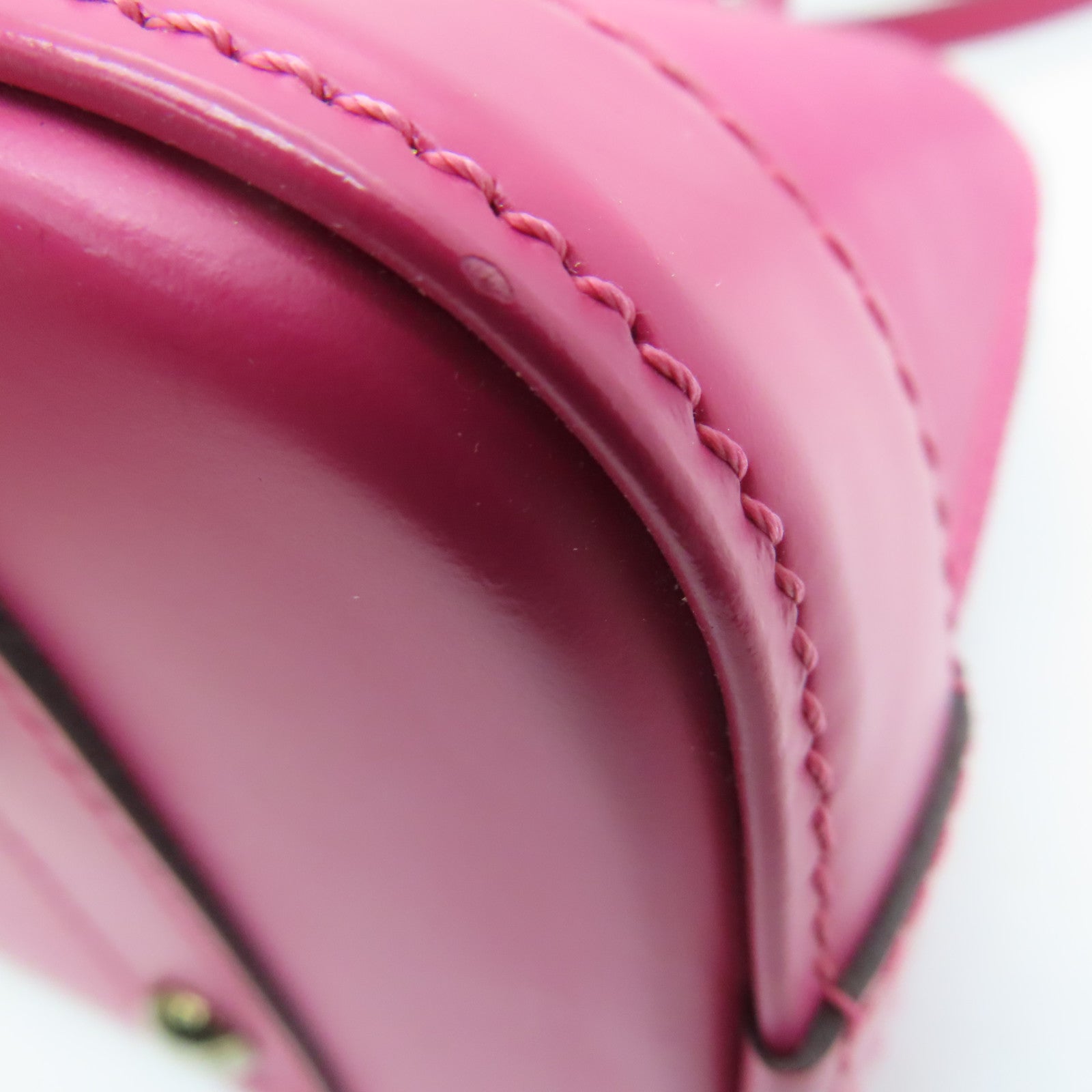 LOUIS VUITTON Epi Alma BB银扣手挽肩背两用袋紫红色